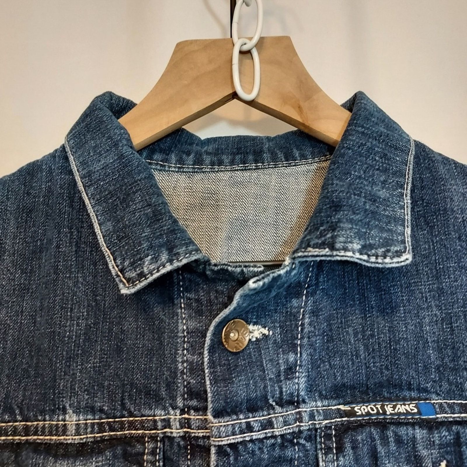 Other UK Spot Jeans Blue Denim Button Utility Pockets Western Jacket Size M / US 6-8 / IT 42-44 - 3 Thumbnail