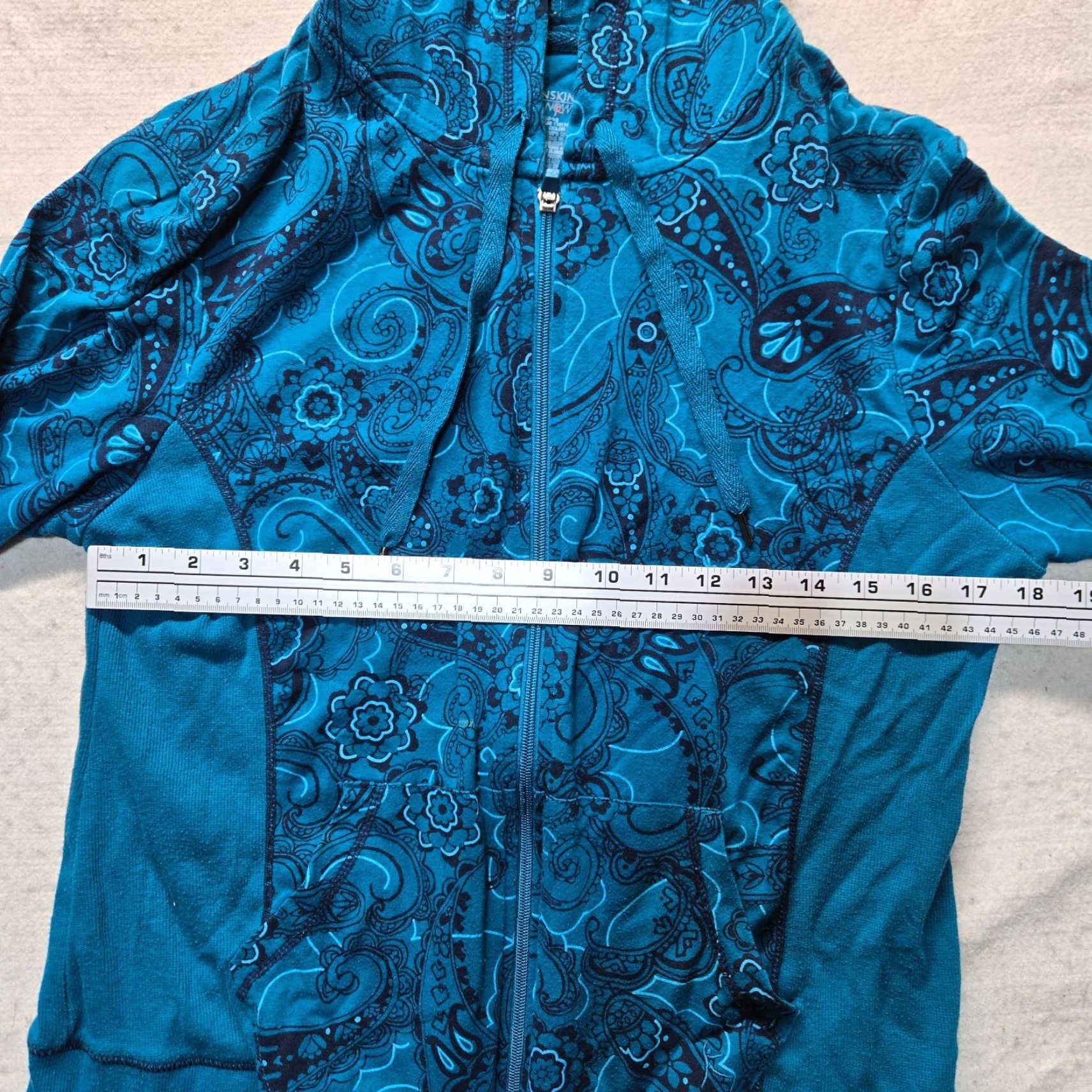 Vintage Danskin Now Blue Paisley Full Zip Sweater Women L Size L / US 10 / IT 46 - 6 Thumbnail