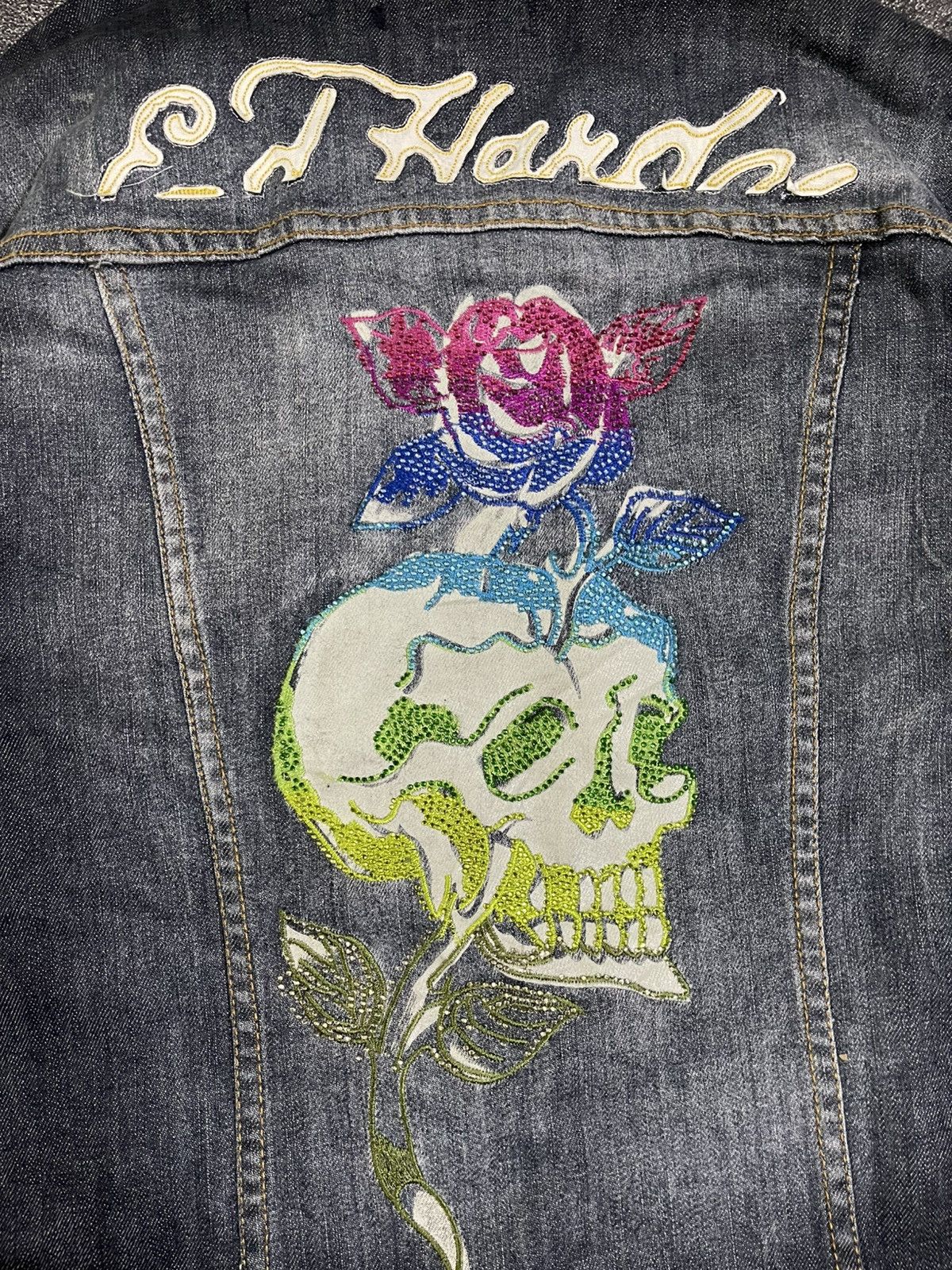 Ed Hardy Ed Hardy Skull Flowers Denim Jacket Size US M / EU 48-50 / 2 - 5 Thumbnail