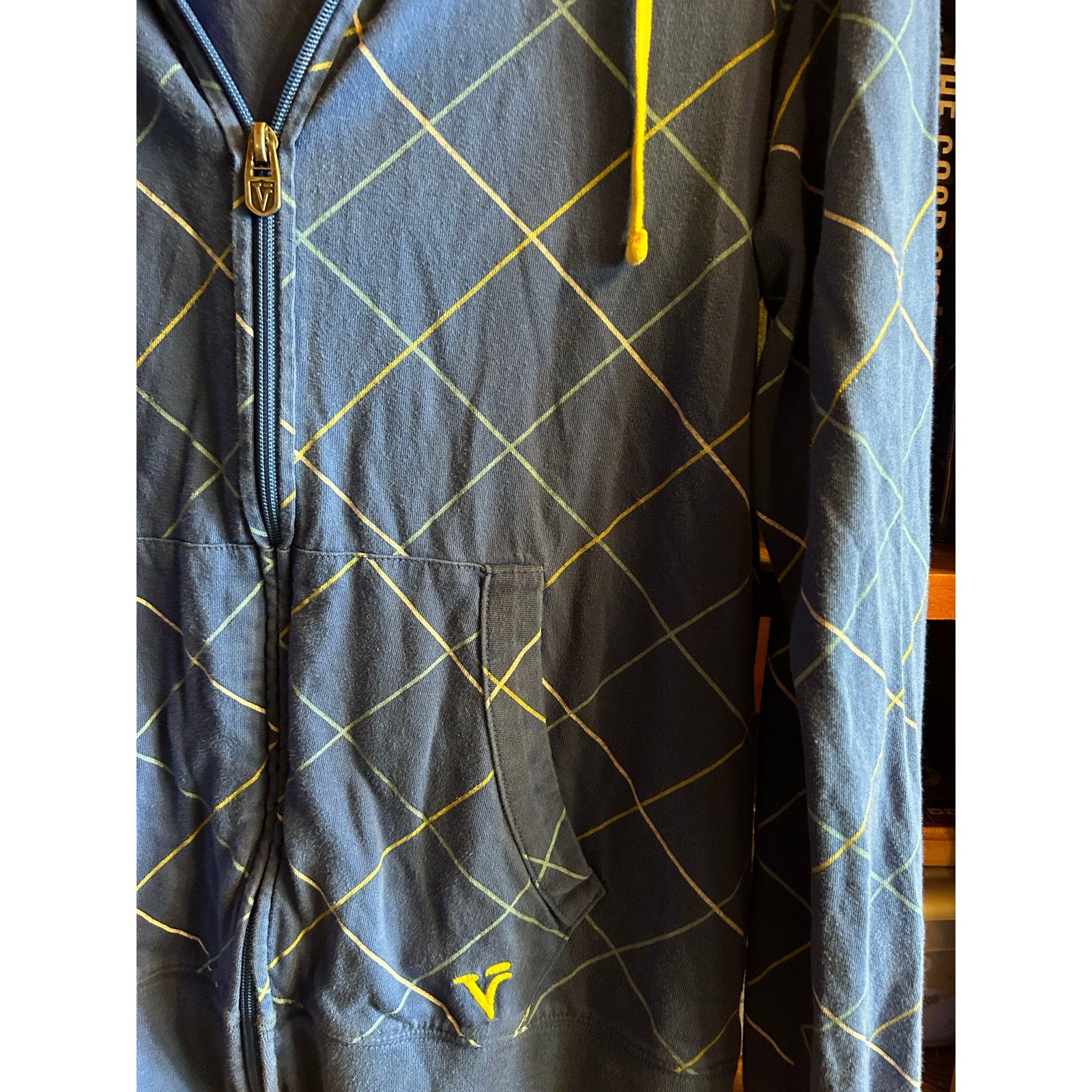 Other Vurt Y2K Zip Hoodie Blue Grid Geometric Cube Hood Medium Size US M / EU 48-50 / 2 - 4 Thumbnail