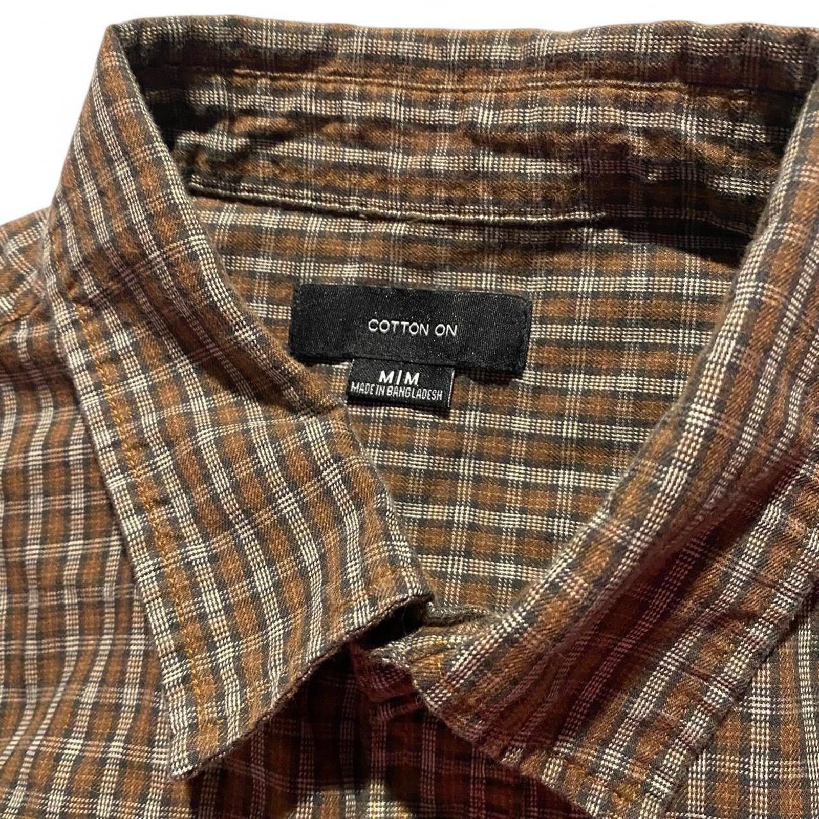 Cotton On Cotton on brown plaid button up Size US M / EU 48-50 / 2 - 4 Thumbnail
