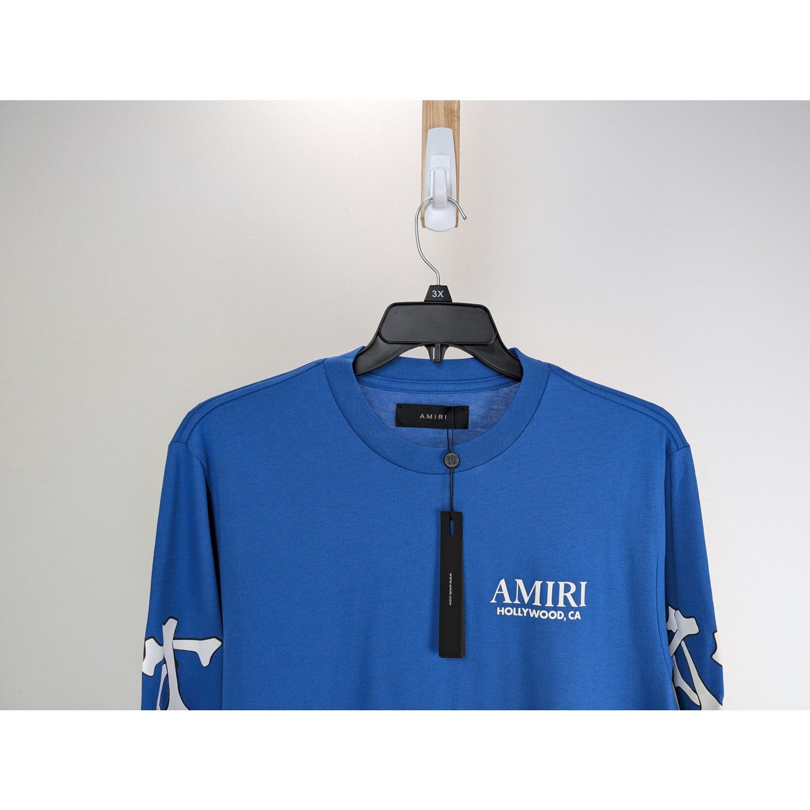 Amiri o1rshd1 Bones Stacked Long Sleeve Tee T-Shirt in Blue Size US M / EU 48-50 / 2 - 2 Thumbnail
