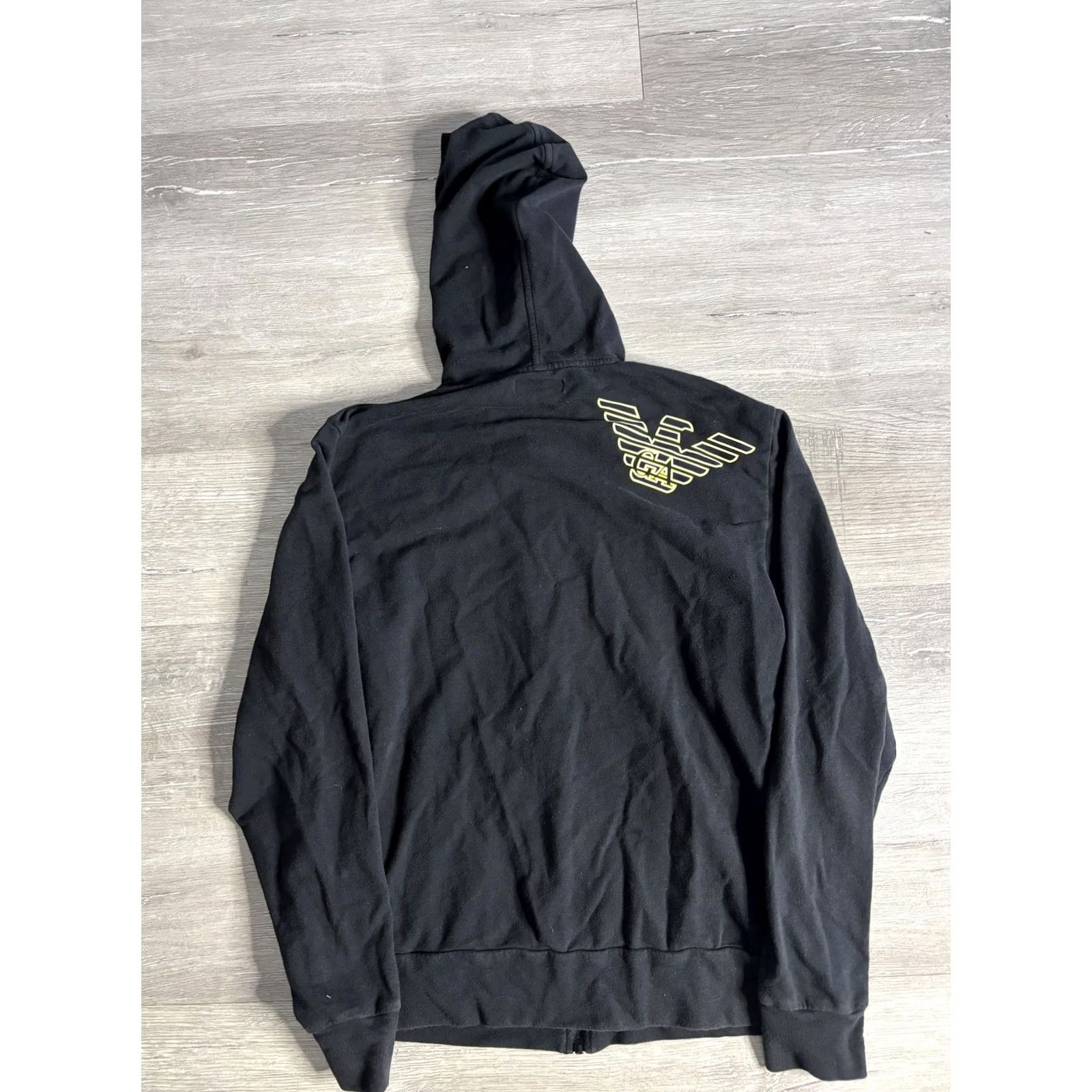 Emporio Armani VINTAGE Emporio Armani Hoodie Mens Medium Black Full Zip Logo Graphic Fleece Sweatshirt Size US M / EU 48-50 / 2 - 5 Thumbnail
