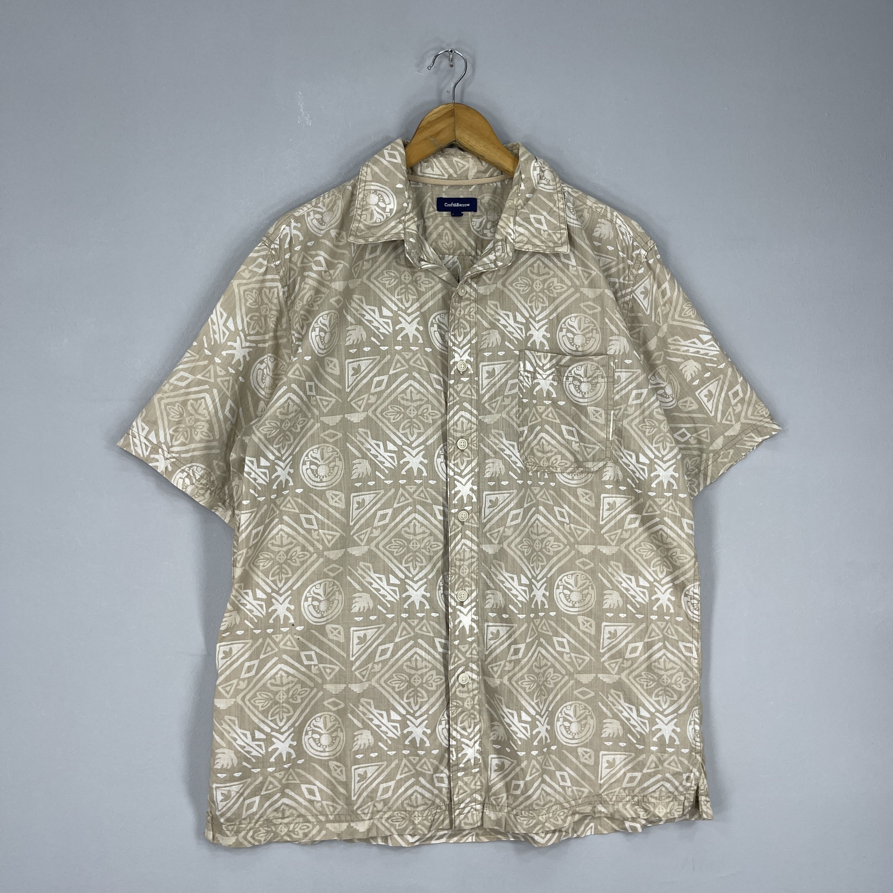 Croft & Barrow Vintage Native Tribal Tattoo Flower Motive Hawaii Shirt Size US L / EU 52-54 / 3 - 4 Thumbnail