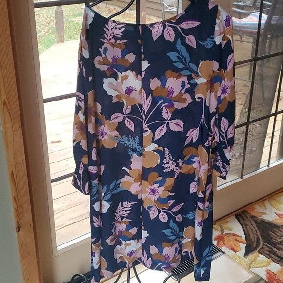 Designer SLNY Teal Floral Jewel Long Sleeve Sheath Sz. 16 Dress Size XXL / US 16-18 / IT 52-54 - 8 Thumbnail