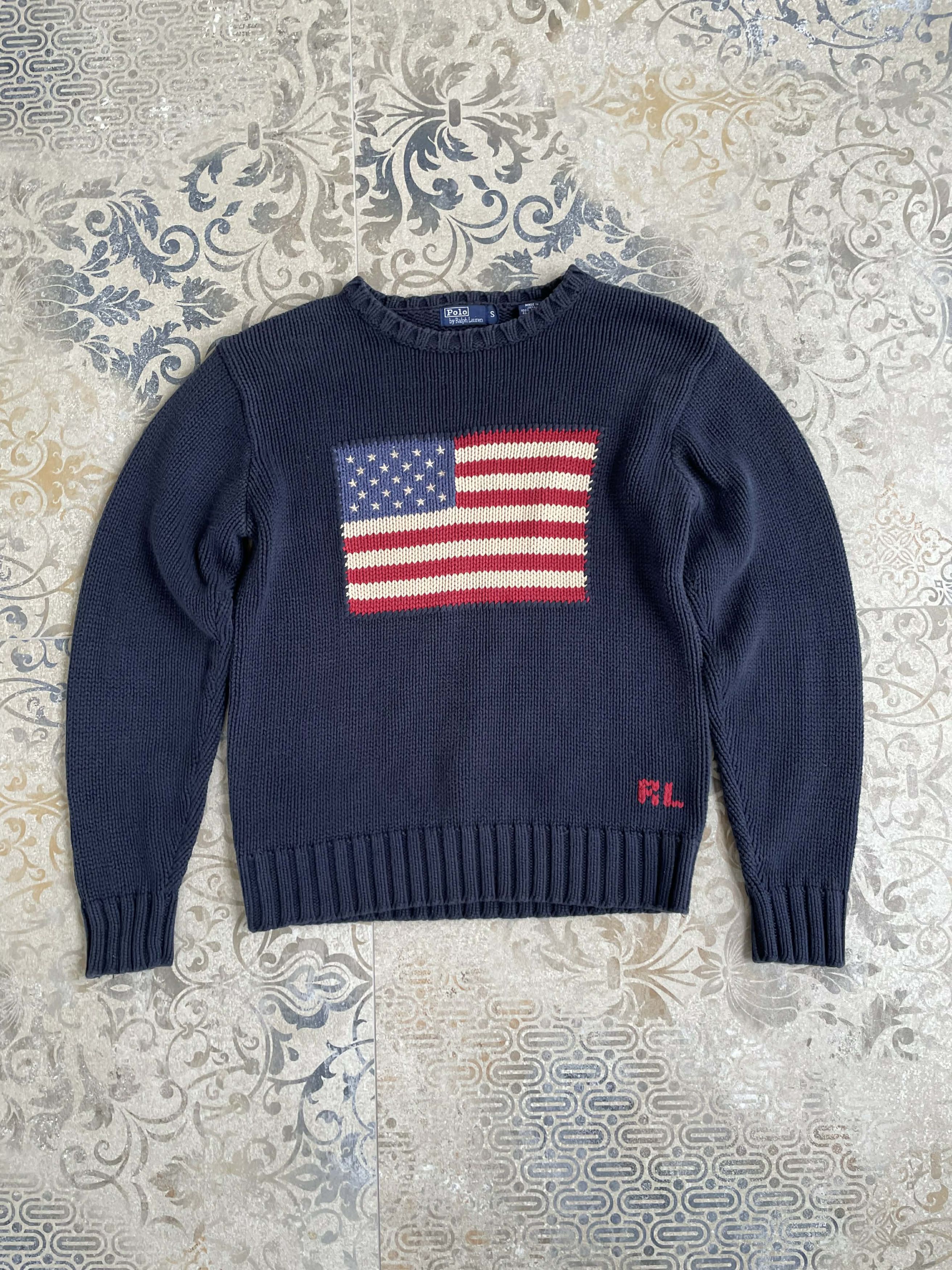 Polo Ralph Lauren Womens Polo Ralph Lauren Jumper USA Knit Flag Made in Japan Size S / US 4 / IT 40 - 1 Thumbnail