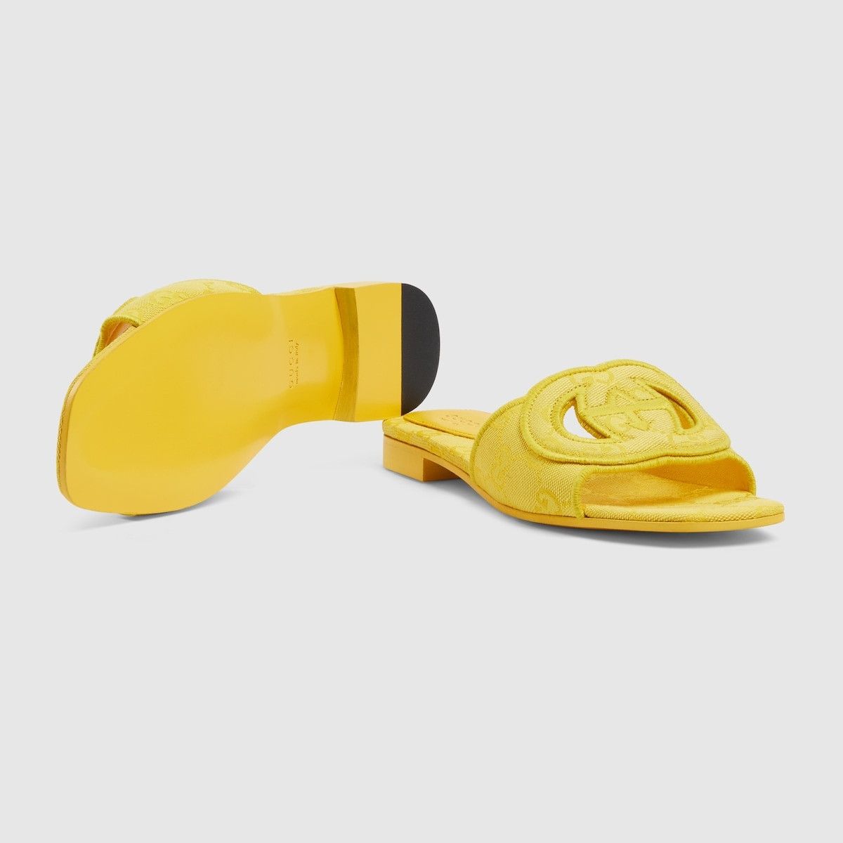 Gucci oc11z1025 Interlocking G Slide Sandals in Yellow Size US 5 / IT 35 - 6 Thumbnail