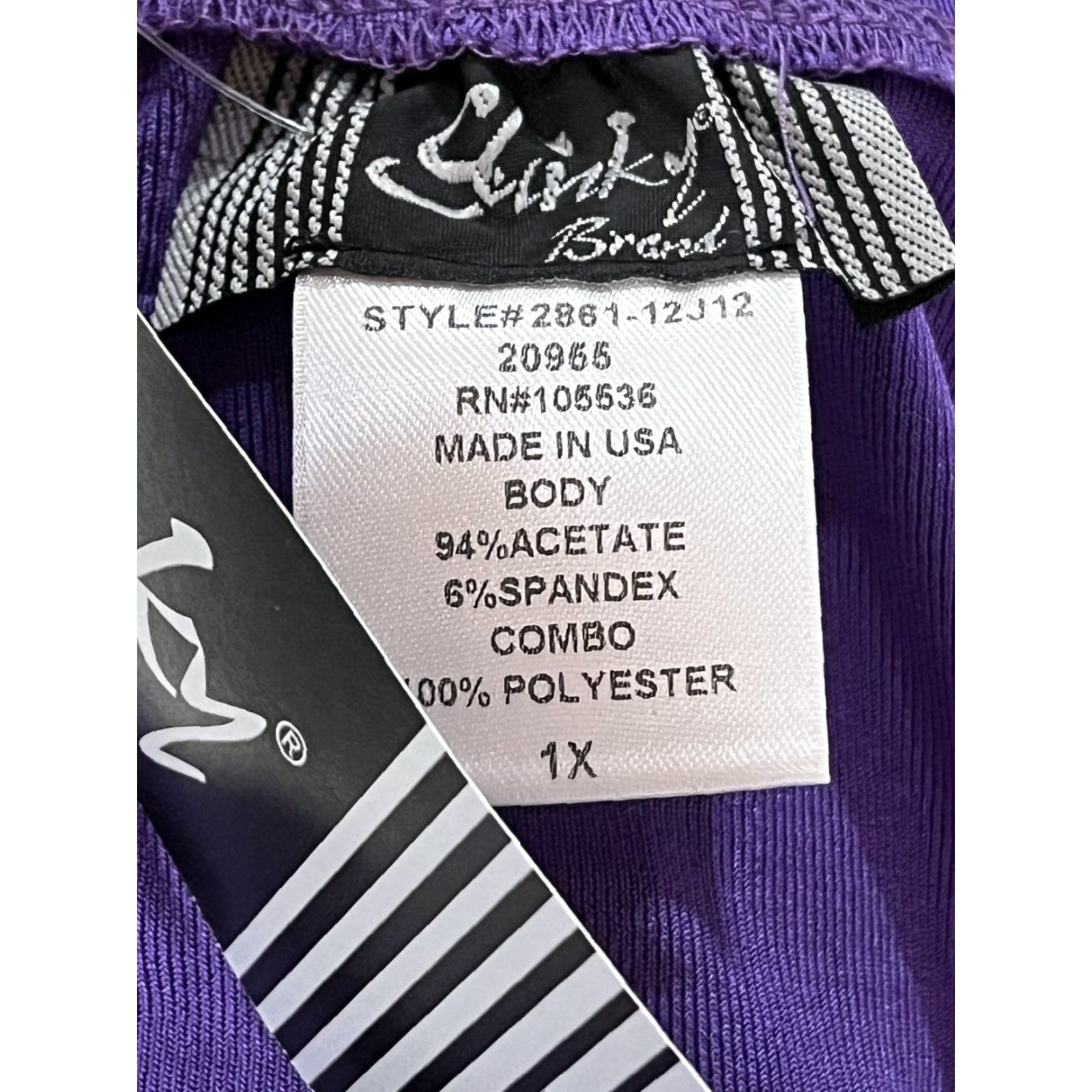 Vintage Slinky Brand Knee Length Skirt Womens 1X Plus Purple Ruffle Comfort Travel Knit Acrylic Acetate Size 40" / US 18 - 4 Thumbnail