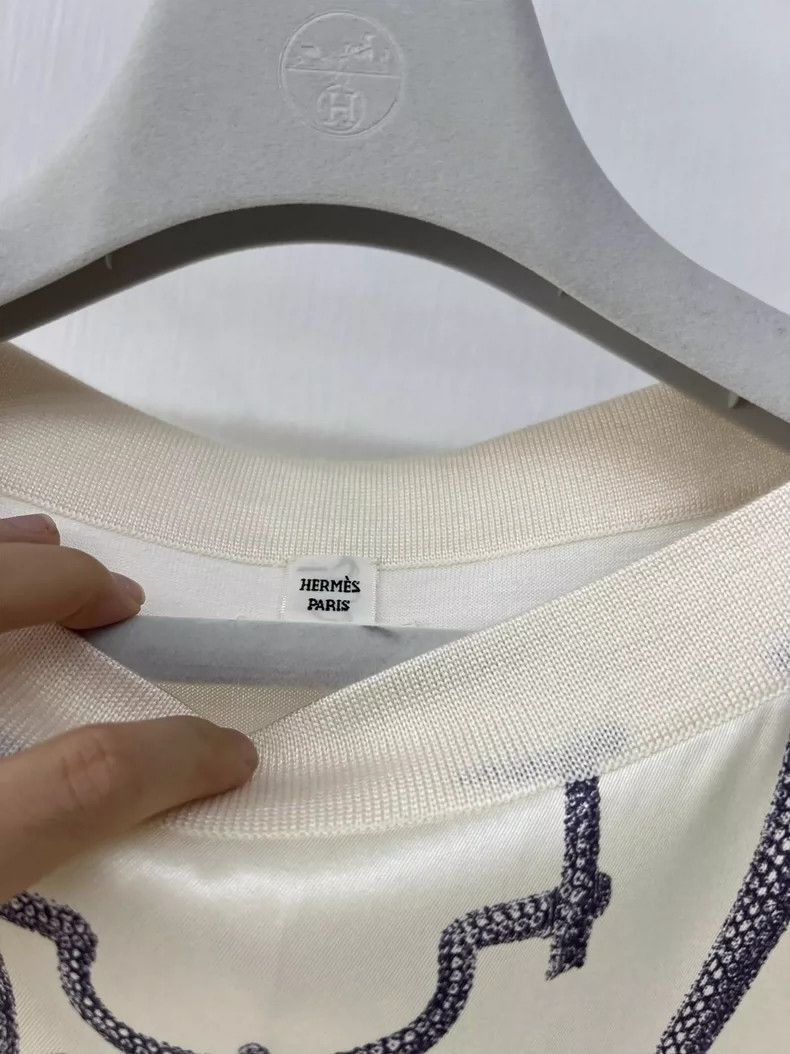 Hermes Hermes Silk Cashmere Printed Top-2506 Size L / US 10 / IT 46 - 3 Thumbnail