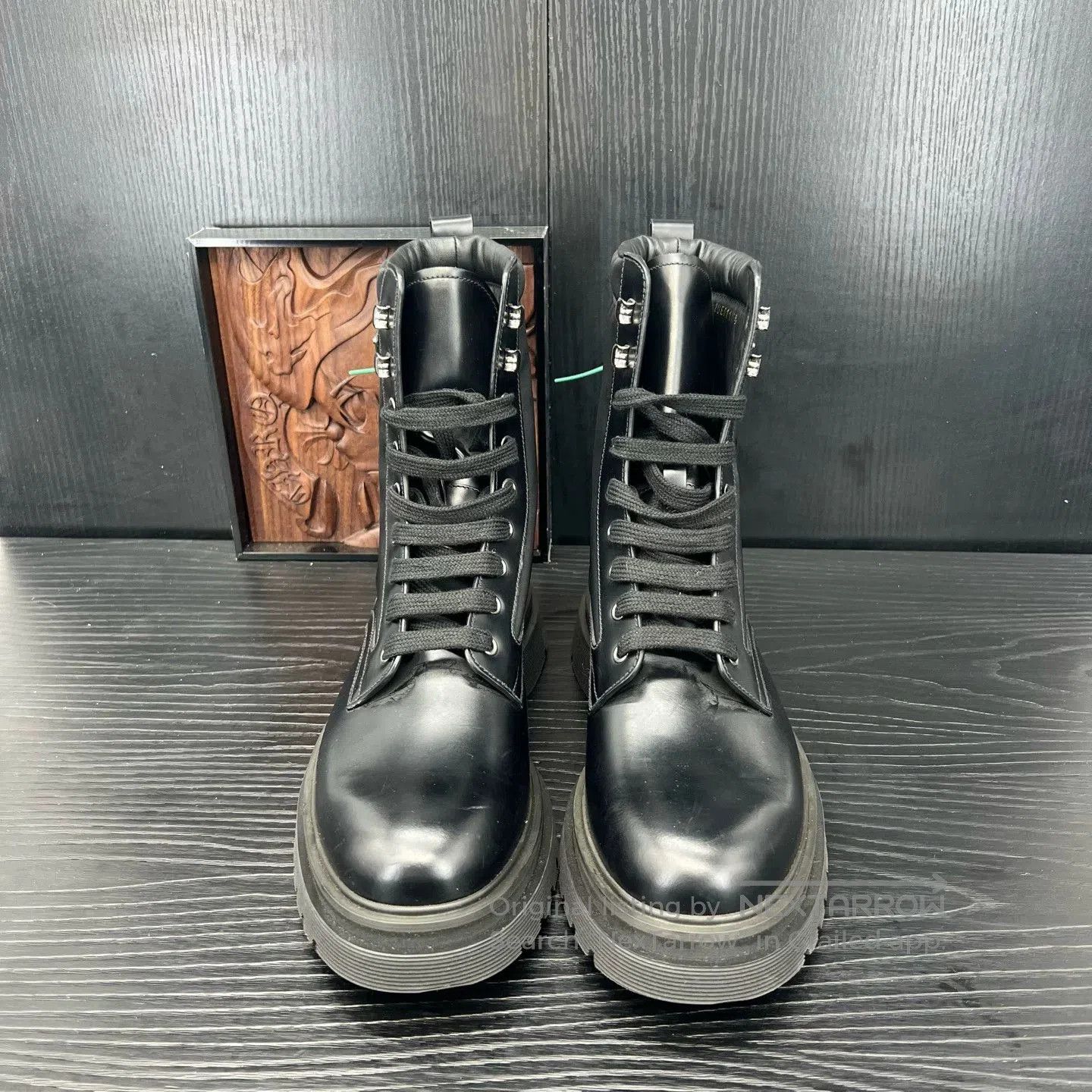 Prada Prada Black Martin Boots Triangle Logo. Size US 8.5 / EU 41-42 - 2 Thumbnail
