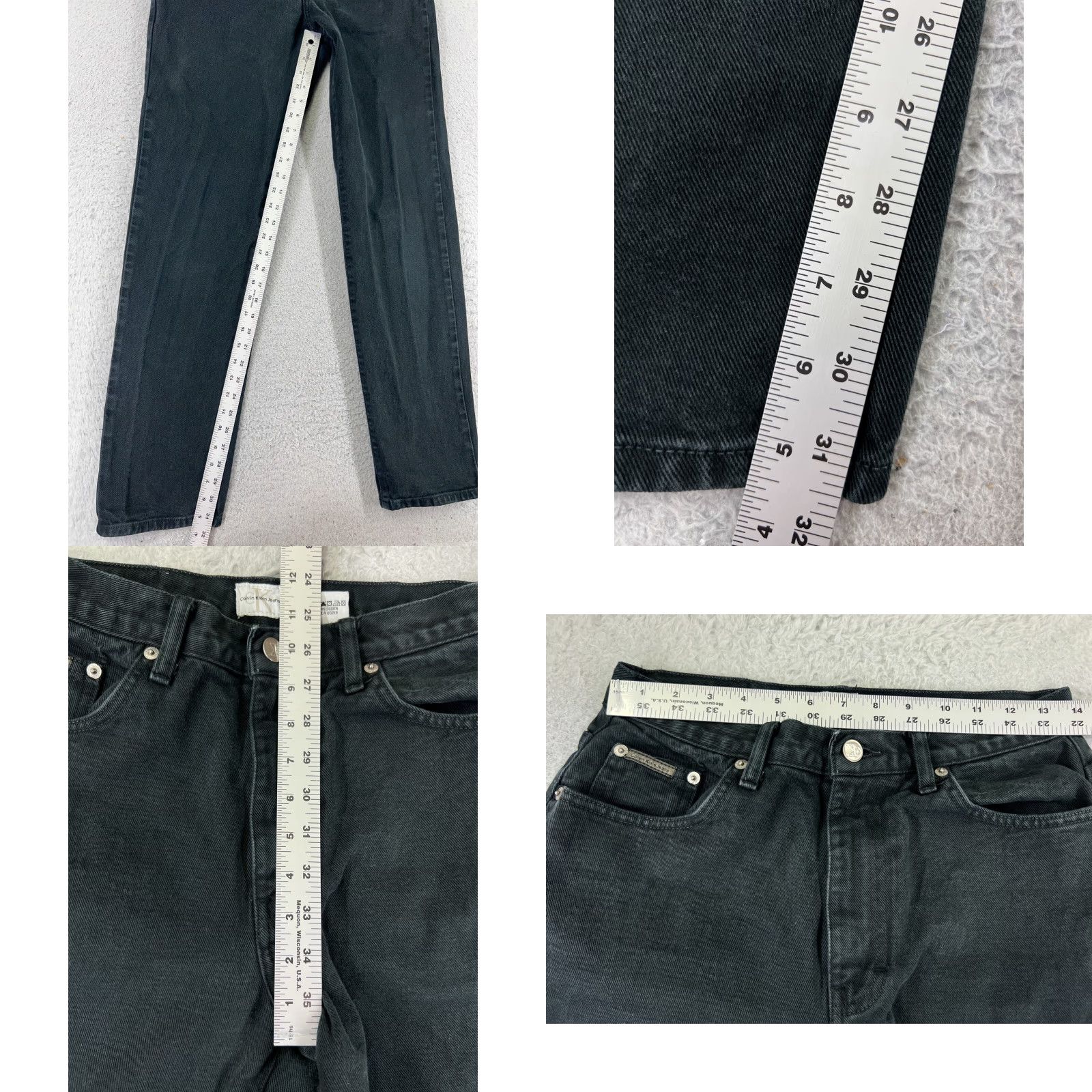 Talbots Calvin Klein Jeans Womens Regular Straight 6 Black Denim Cotton 26x31 Vintage Talbots Size 28" / US 6 / IT 42 - 8 Thumbnail