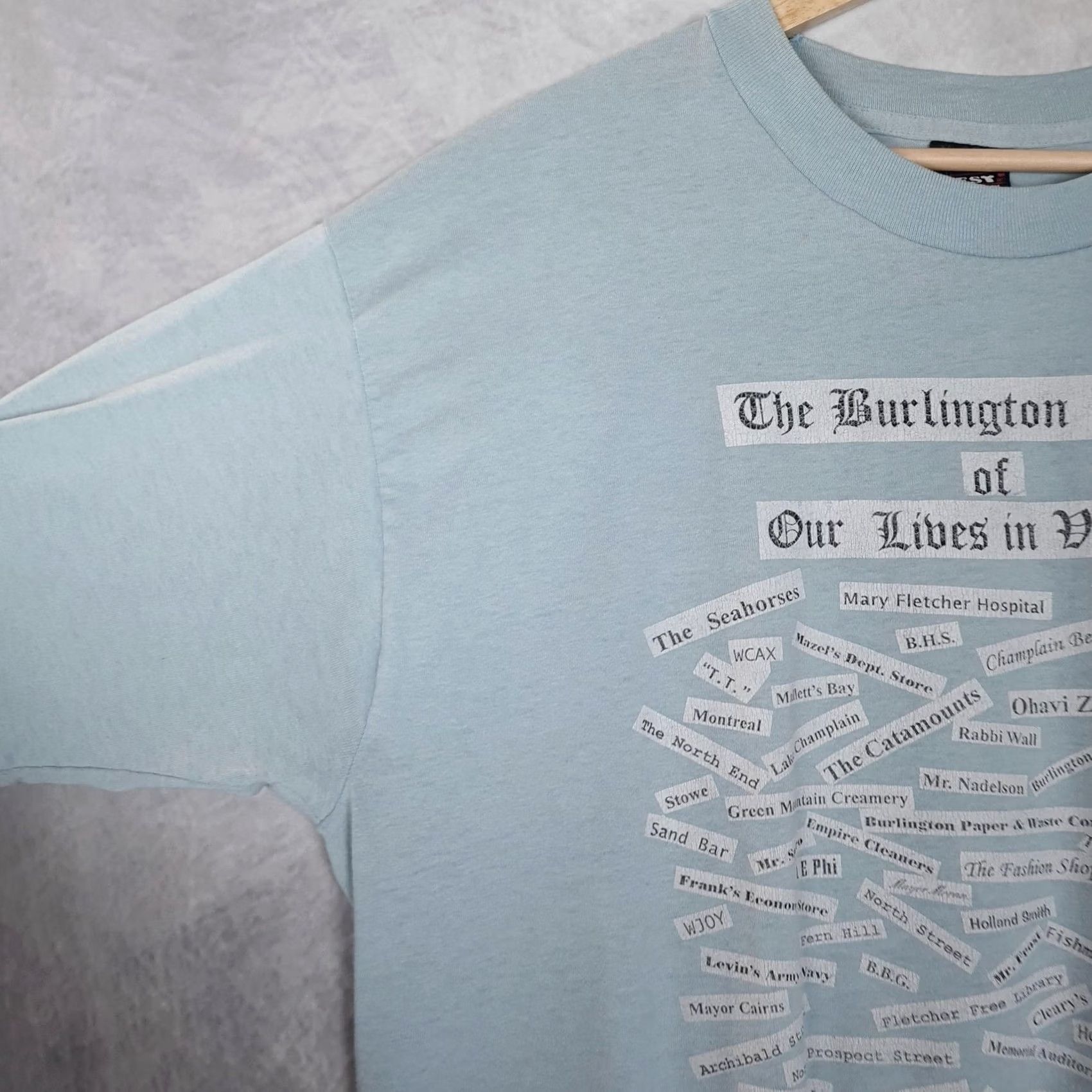 Fruit Of The Loom VINTAGE Burlington Times Shirt Mens Large Vermont Fruit of the Loom 90s USA Size US L / EU 52-54 / 3 - 5 Thumbnail
