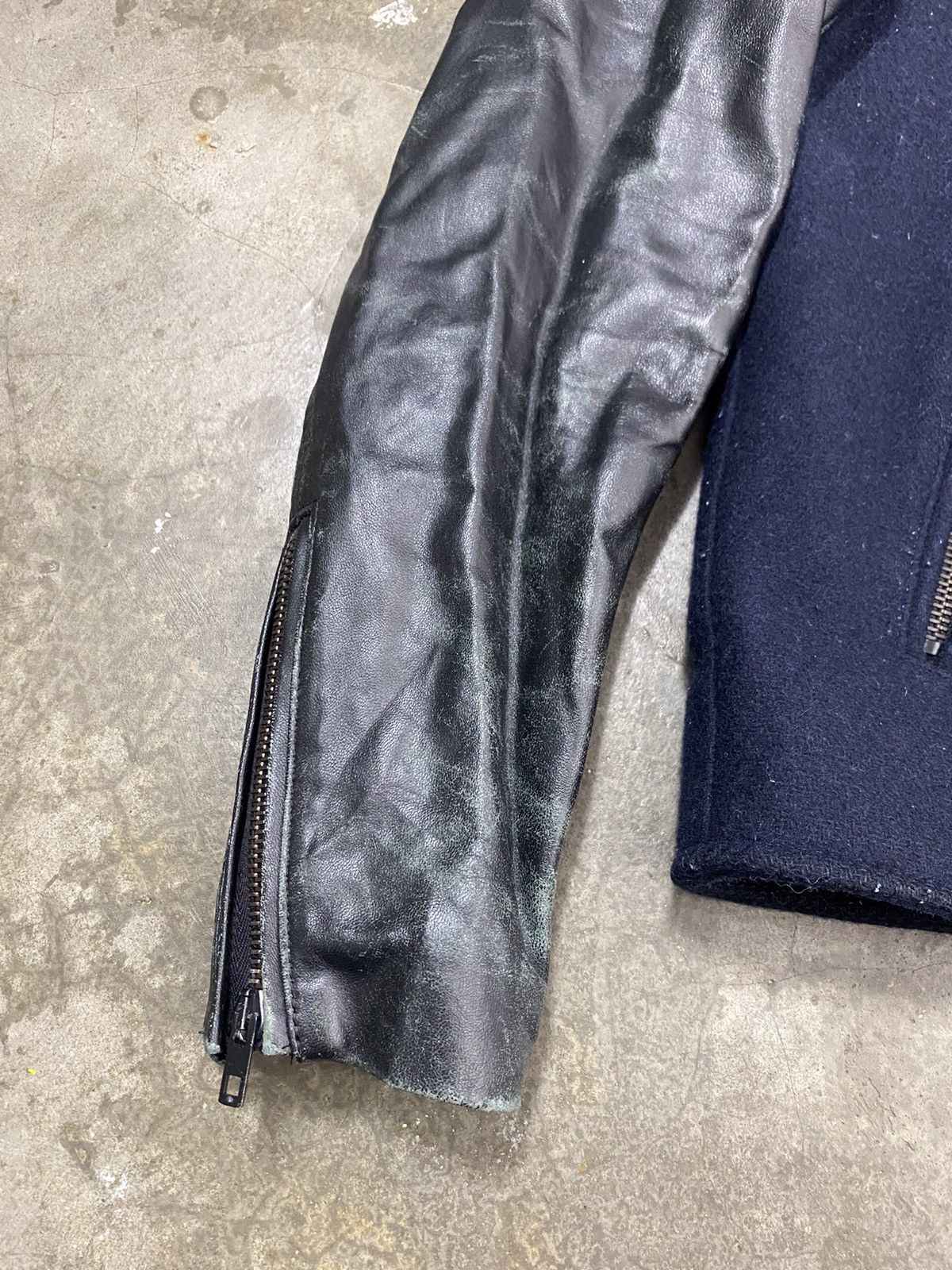 Designer × Edifice Japan A12 Edifice Double Colar Wool Sleeve Leather Jacket Size US S / EU 44-46 / 1 - 5 Thumbnail