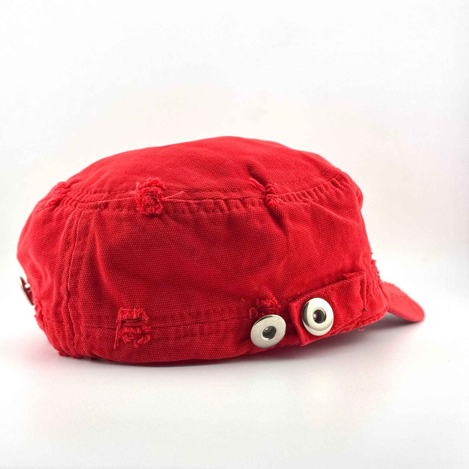 Japanese Brand Vintage Blank Distressed Military Work Red Patrol Cadet Cap Size ONE SIZE - 3 Thumbnail