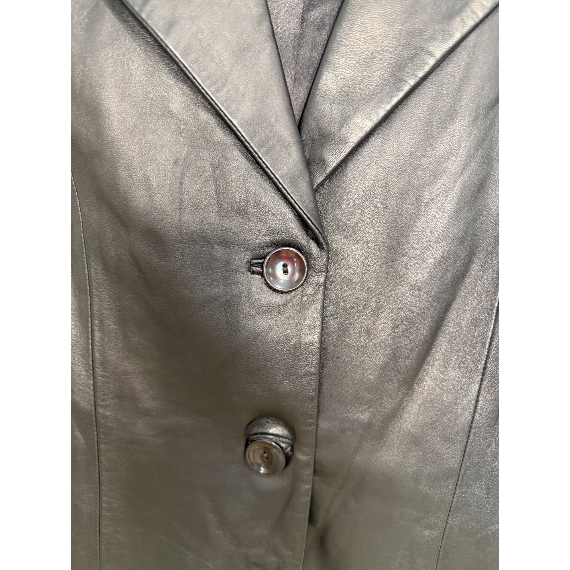 Other Vintage 90s Gian Mori Italian Genuine Leather Blazer, size l Size L / US 10 / IT 46 - 5 Thumbnail