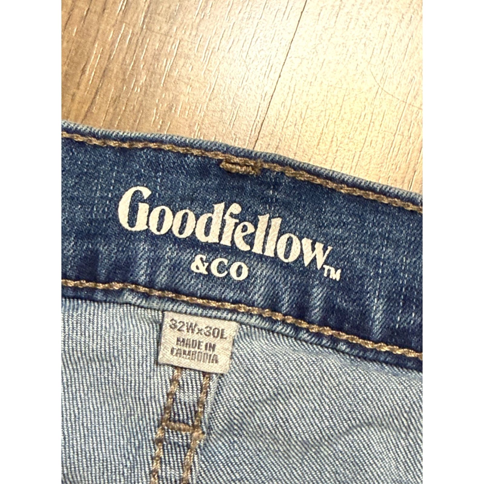 Vintage Goodfellow & Co. Jeans Men's 32x30 Blue Denim Athletic Mid Rise Pocket 5-Pocket Design Straight Rise Jeans Mens Size US 32 / EU 48 - 6 Thumbnail