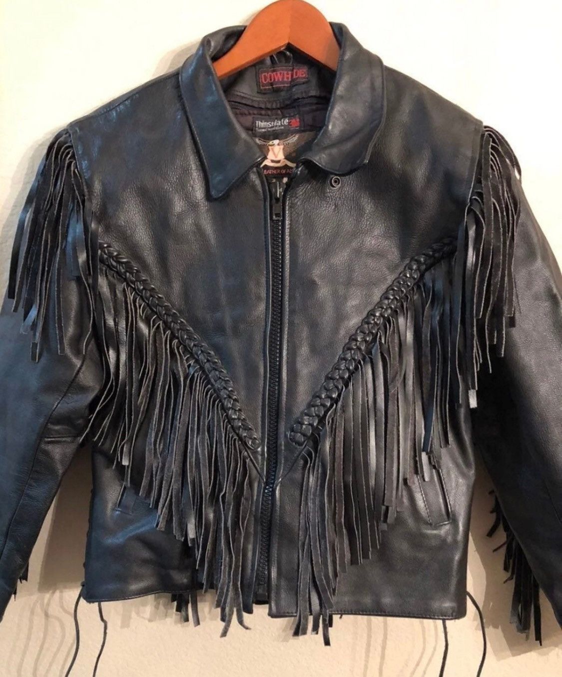 VTG Fringe popular Genuine Leather Jacket Size Sm