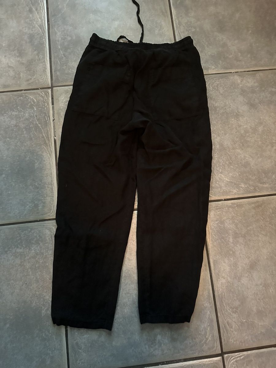 Zara Zara Black Linen pants Size US 34 / EU 50 - 4 Thumbnail