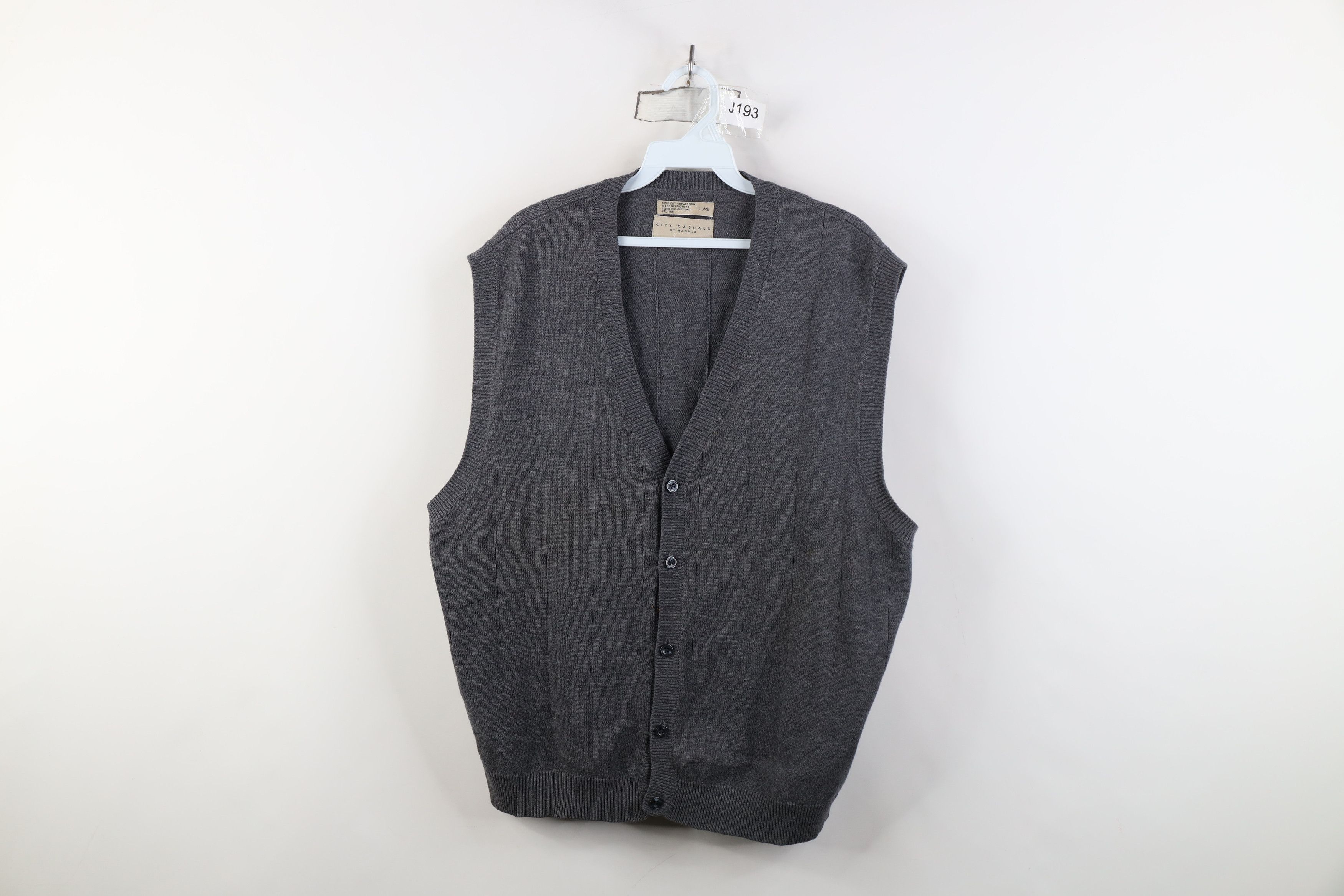 Vintage Vintage 90s Streetwear Cotton Knit Cardigan Sweater Vest Size US L / EU 52-54 / 3 - 1 Thumbnail