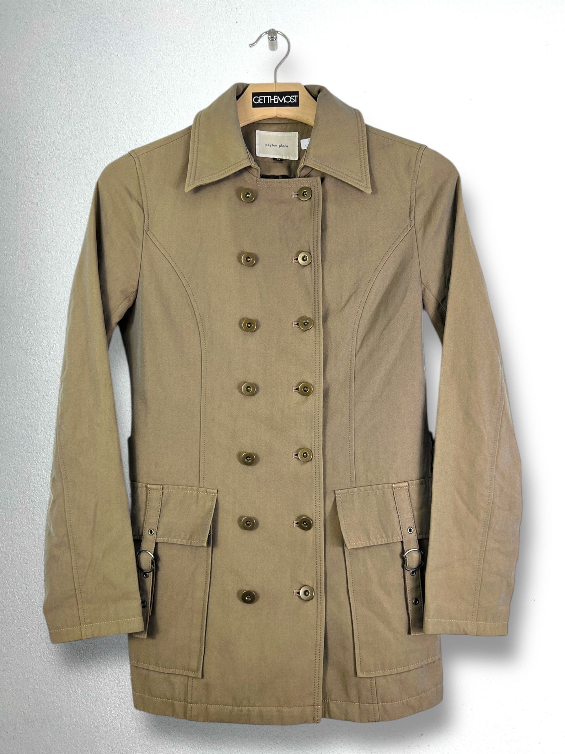 Japanese Brand Peyton Place Beige Trench Coat (9) GTMP298 Size US M / EU 48-50 / 2 - 1 Thumbnail