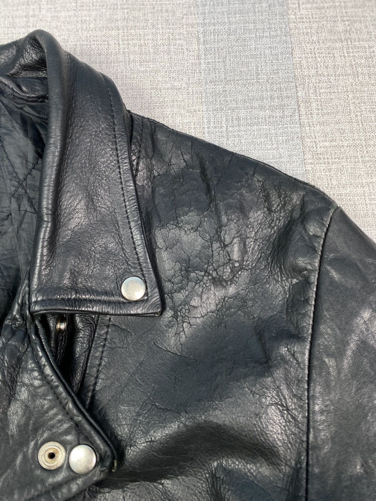 Vintage Vintage 80’s COWHIDE British Style Rider Leather Jacket Size US XXS / EU 40 - 9 Thumbnail