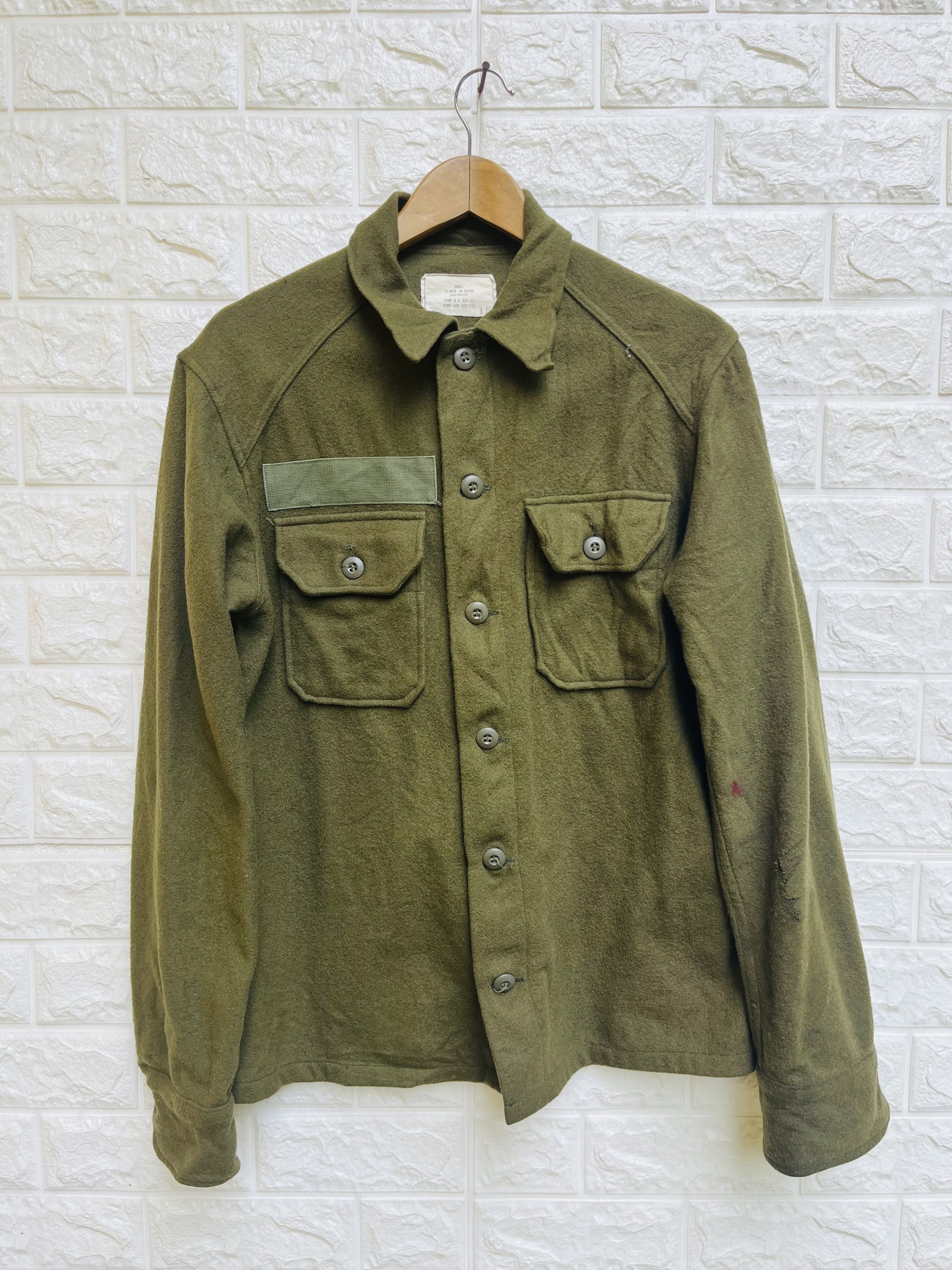 Vintage 40s Military Army Wool Jacket Designer Fashion Style