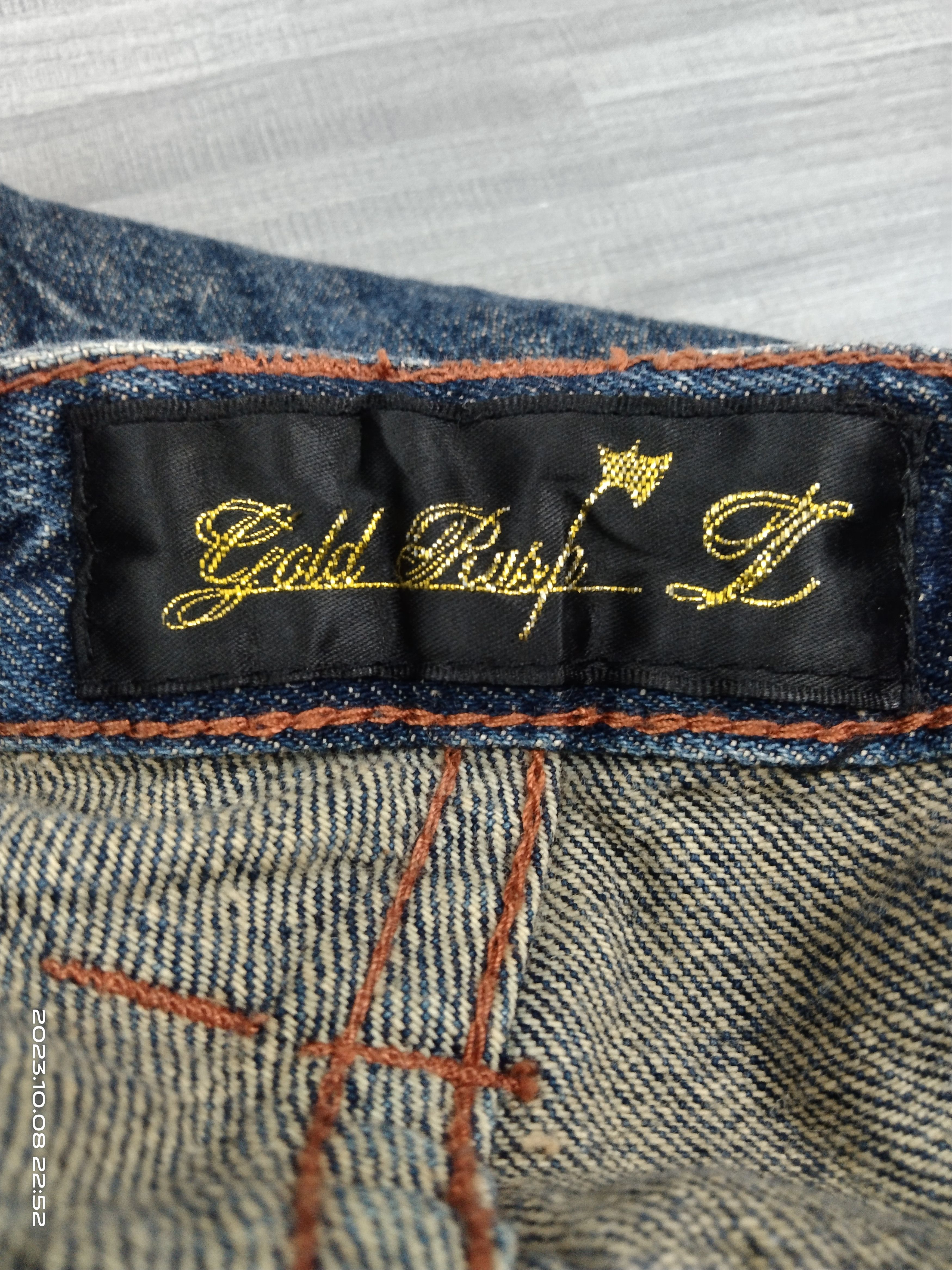 Japanese Brand FLARE RIPED STUDDED GOLD RUSH DENIM PANTS Size US 31 - 8 Thumbnail