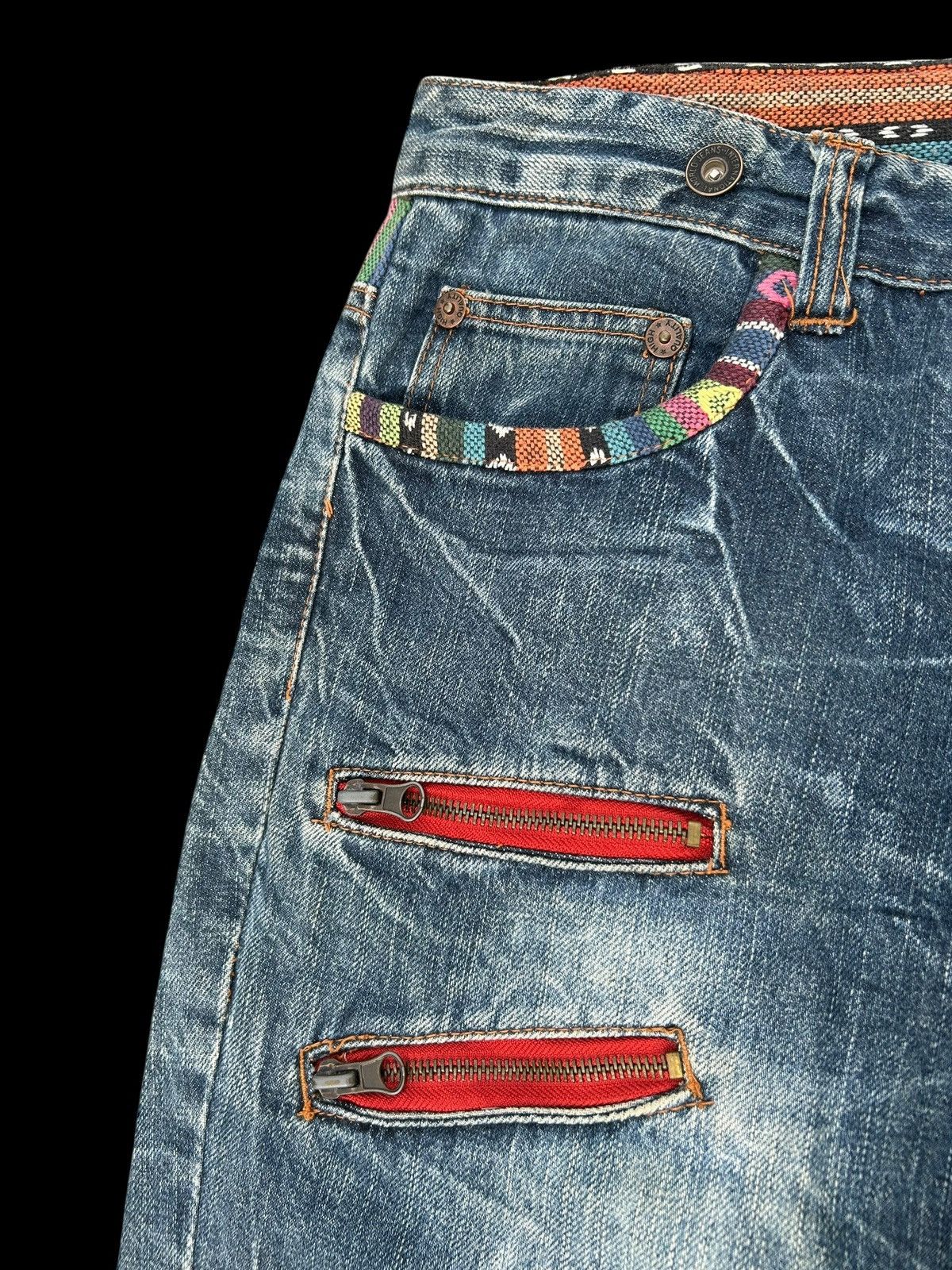 Japanese Brand × Kapital × Vintage Japanese Nylaus Distressed Punk Vintage Denim Jeans Size US 33 - 7 Thumbnail