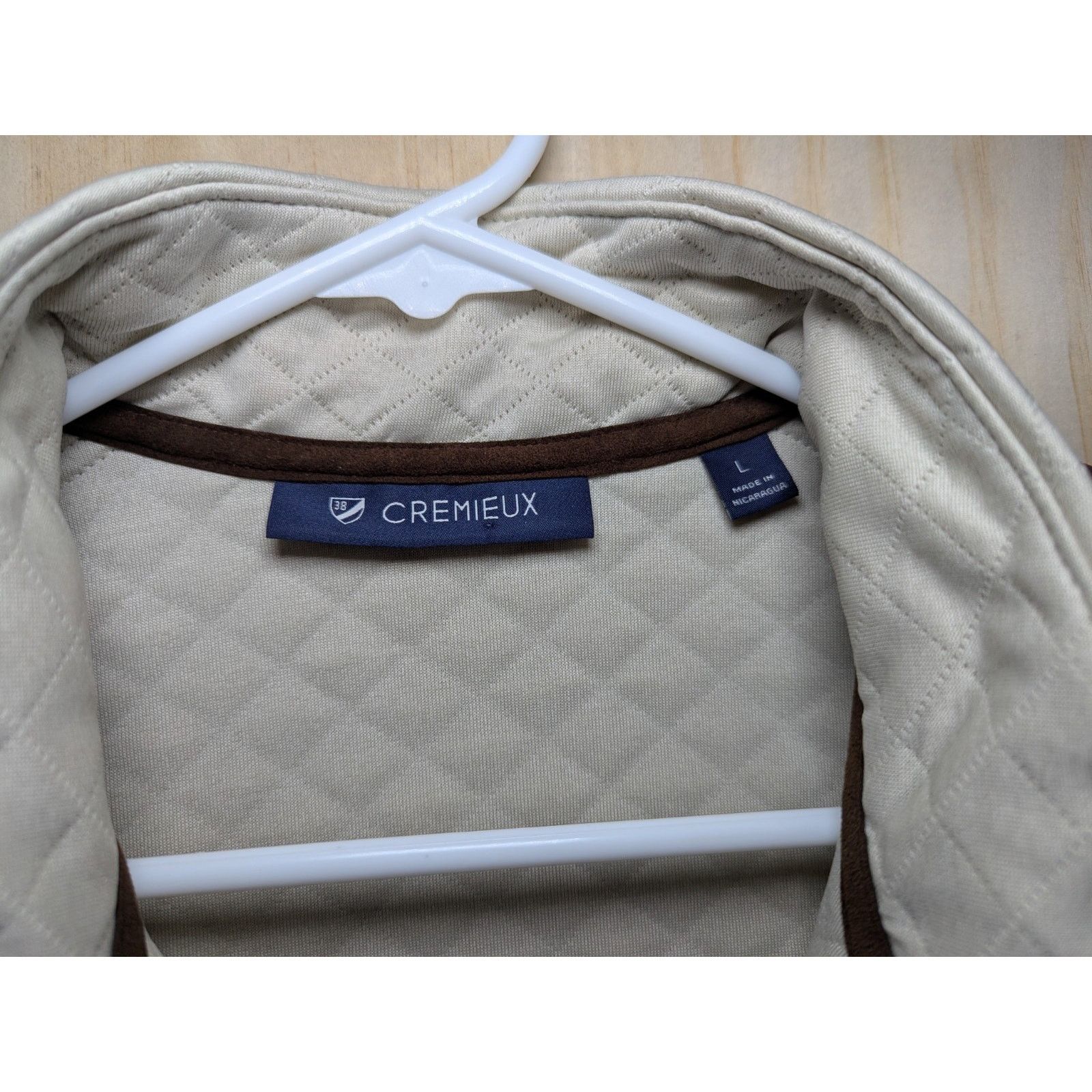 Cremieux Cremieux Men's Large Quilted Vest Beige Brown Full Zip Size US L / EU 52-54 / 3 - 4 Thumbnail