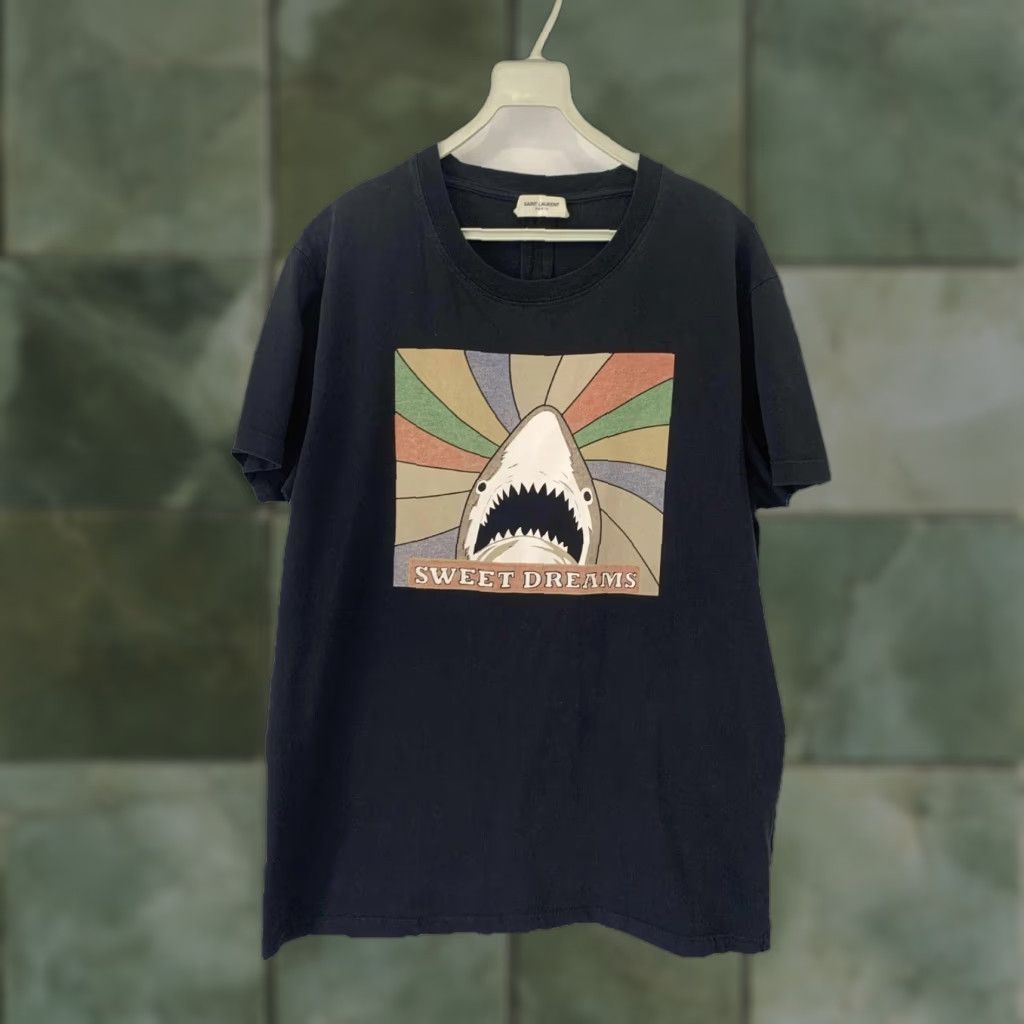 Yves Saint Laurent Saint Laurent Paris Shark Sweet Dreams Graphic T-Shirt Black XL Mens Size US XL / EU 56 / 4 - 1 Thumbnail