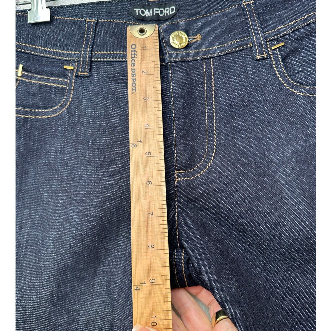 NWT Tom Ford Indigo Skinny Jeans 29 Low Rise Gold Zip Ankles