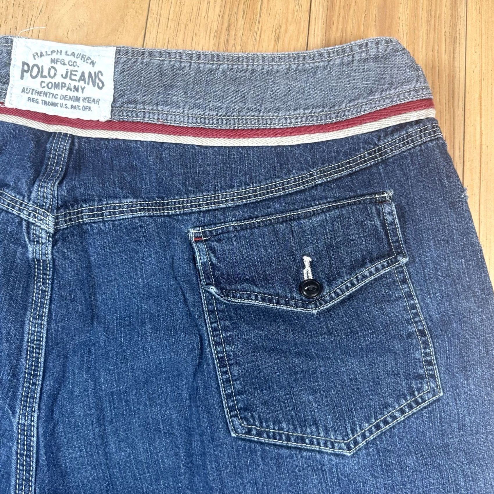 Polo Ralph Lauren VINTAGE Polo Ralph Lauren Denim Cargo Jorts Shorts Jeans 2XL 38 Medium Wash Blue Mens Jeans Shirt Size US XXL / EU 58 / 5 - 4 Thumbnail