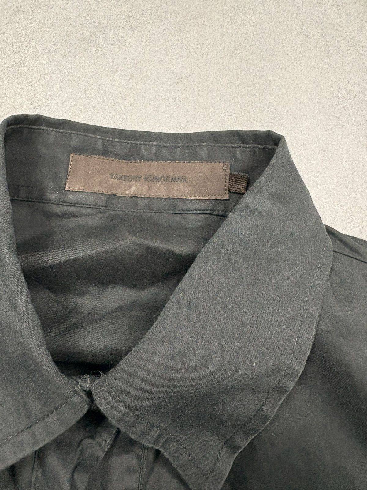 Takeshy Kurosawa Takeshy Kurosawa Black Artisanal Wrinkled Shirt Archive 00s Size US L / EU 52-54 / 3 - 12 Thumbnail