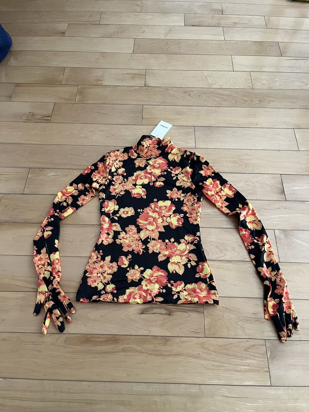 image of NWT - Vetements Acid Flower Long Sleeve With Gloves in Black, Women's (Size Small)