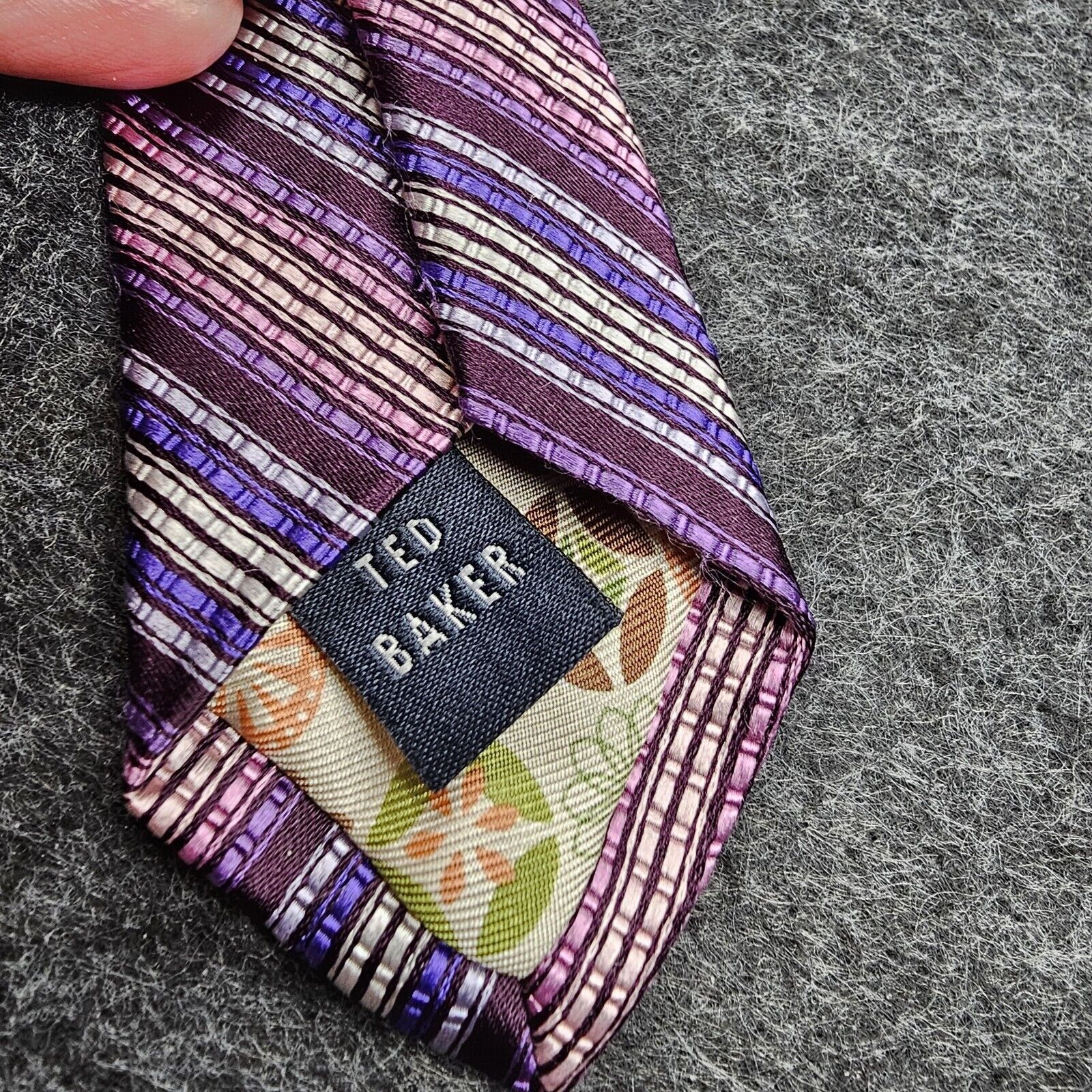 Ted Baker Ted Baker Tie 100% Italian Silk Repp Purple Designer USA 59" Size ONE SIZE - 9 Thumbnail