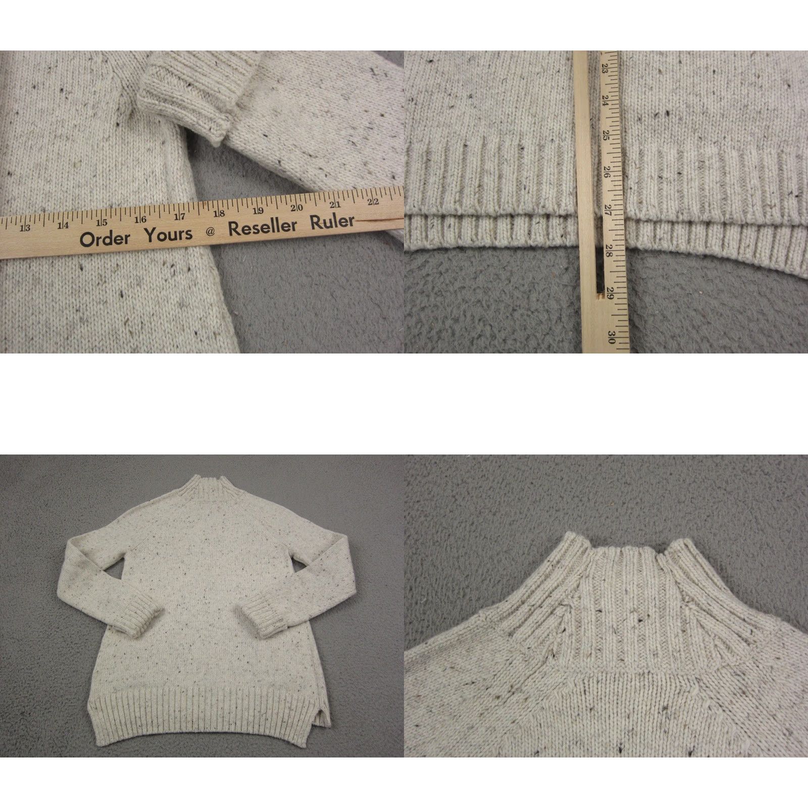 J. Jill J.Jill Sweater Womens XS Creme Mock Neck Pullover Casual Knit Pattern Solid Pullover 80s 90s City Classic Womens XS Beige Size XS / US 0-2 / IT 36-38 - 8 Thumbnail