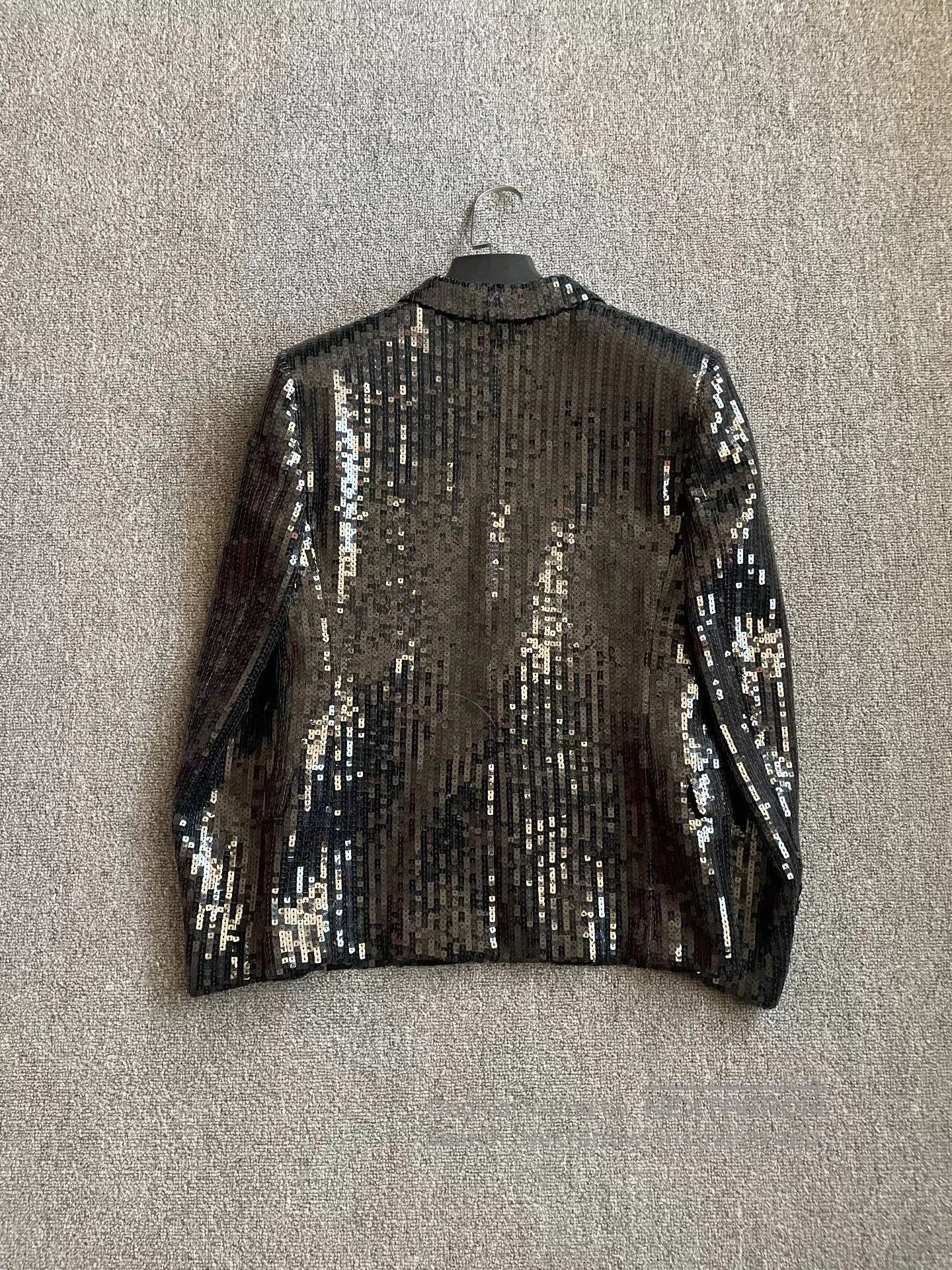 Saint Laurent Paris saint laurent black sequined blazer. Size US M / EU 48-50 / 2 - 2 Thumbnail