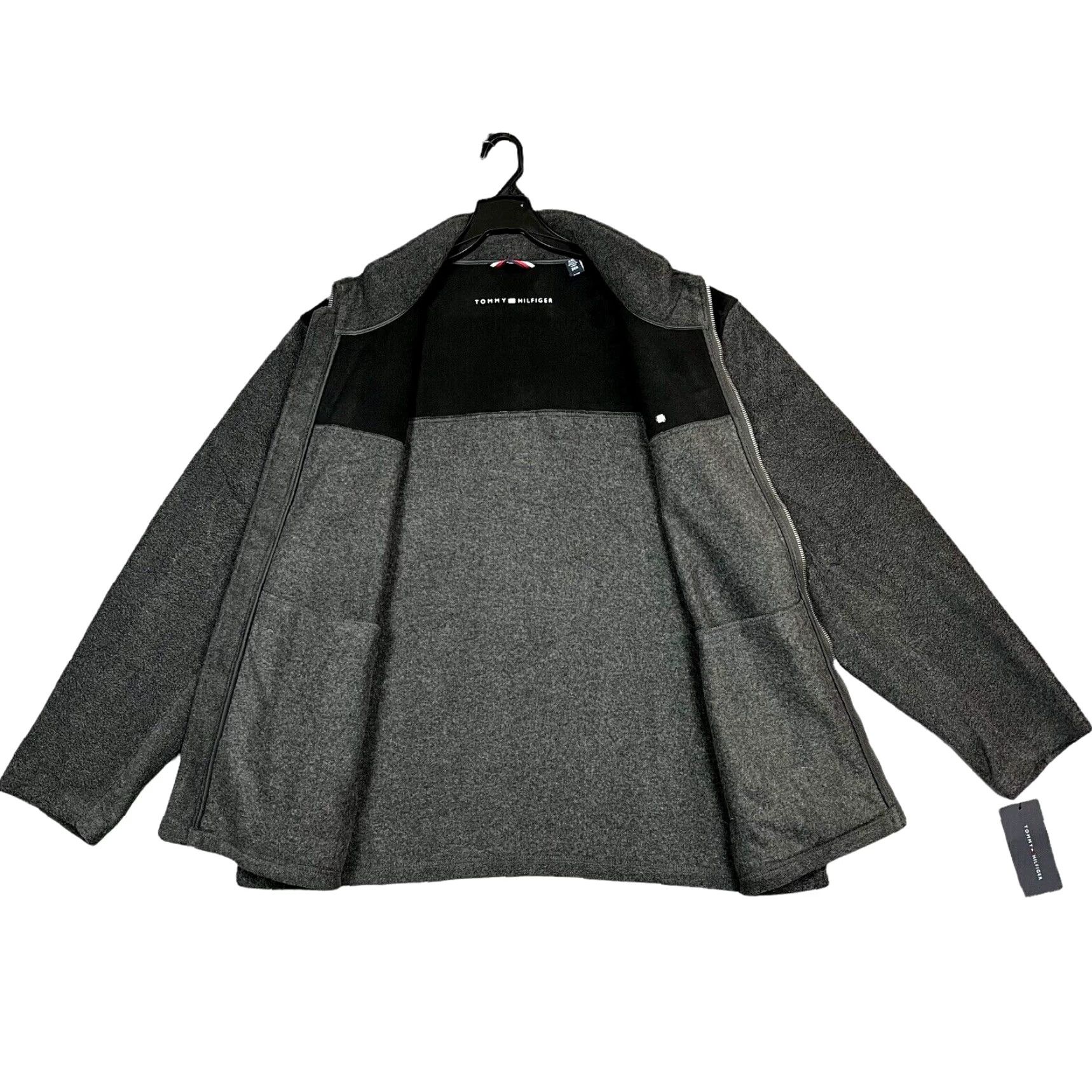 Tommy Hilfiger Tommy Hilfiger Mens Full Zip Polar Fleece Jacket 2XL Gray Black Zippered Pockets Size US XXL / EU 58 / 5 - 4 Thumbnail