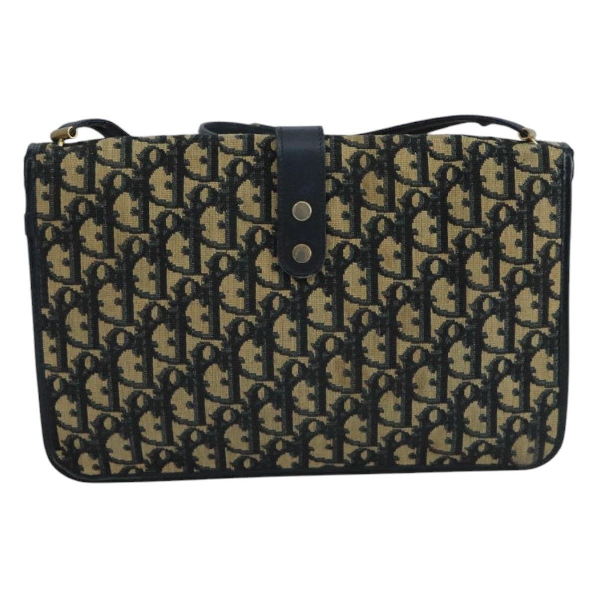 Dior DIOR Trotter Canvas Shoulder Bag Navy Gold Size ONE SIZE - 3 Thumbnail
