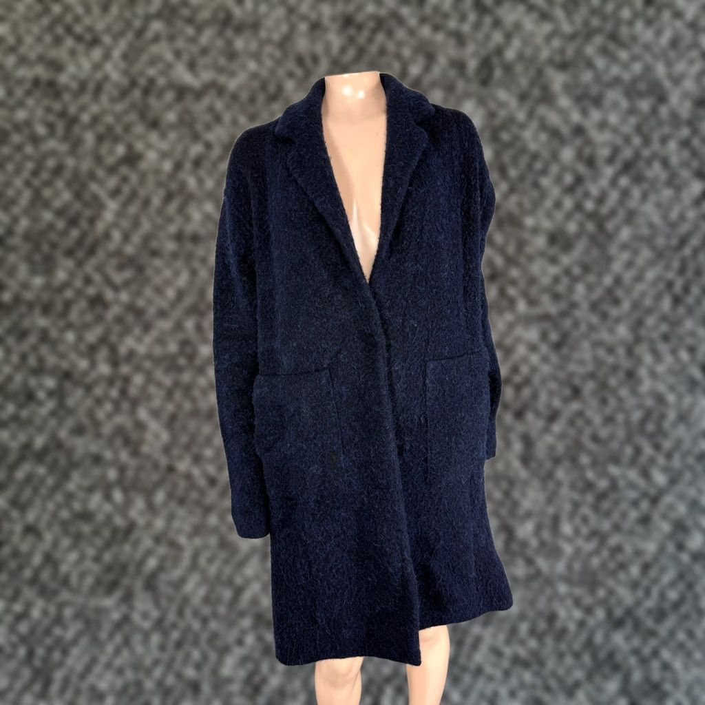 Vince Vince Sweater Womens S Women Cardigan Button jacket Navy Fuzzy Wool Alpaca Collar Size S / US 4 / IT 40 - 1 Thumbnail