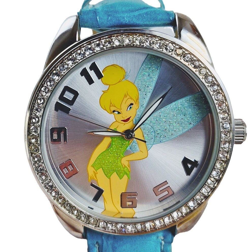 Disney Disney Tinker Bell Silver Analog Watch Blue Band Size ONE SIZE - 1 Thumbnail
