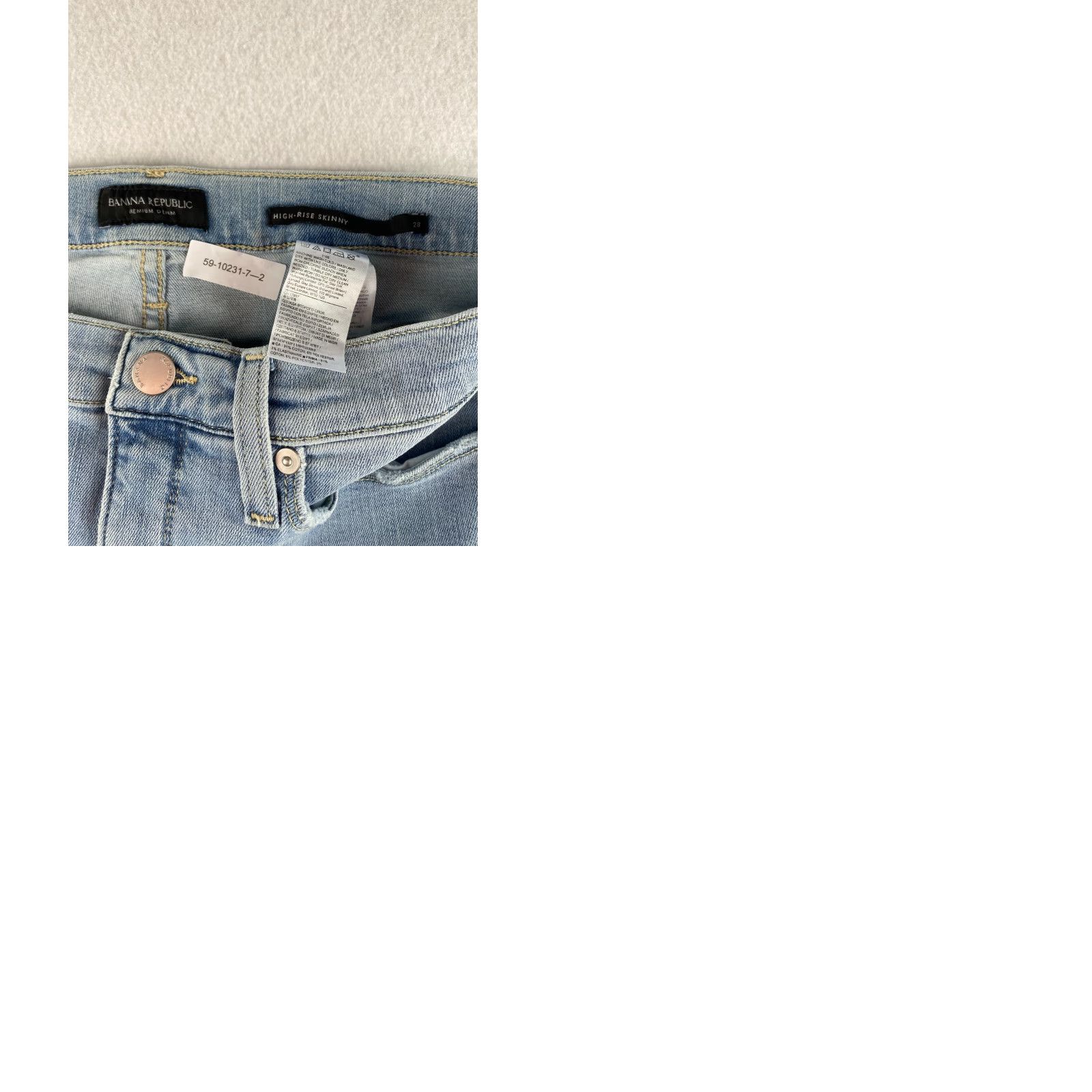Banana Republic Banana Republic Jeans Womens High-Rise Skinny 28 Light Blue Distressed Denim Cotton Elastane Stretch 27 In Inseam 5-Pocket Size 28" / US 6 / IT 42 - 9 Thumbnail