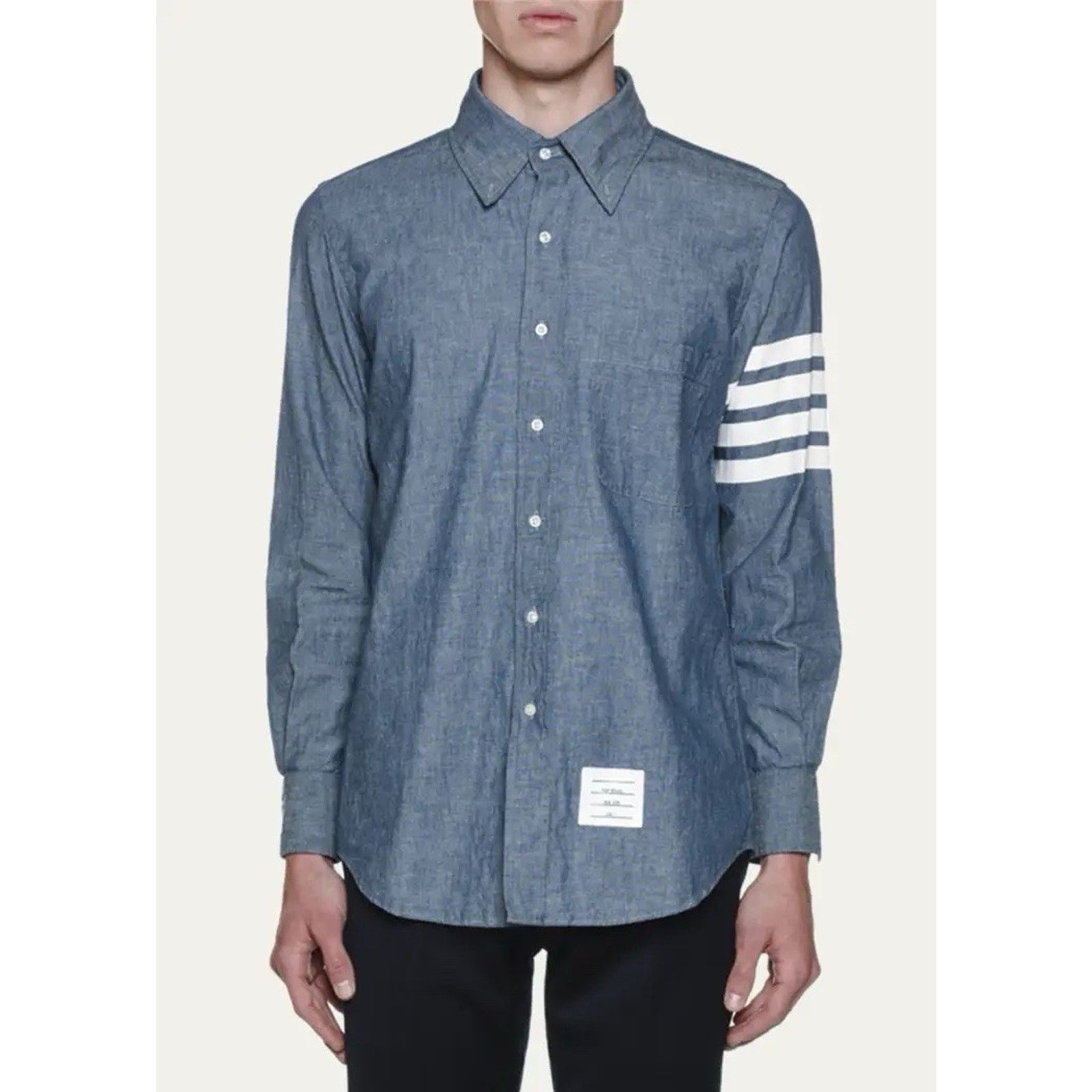 Thom Browne NWT Thom Browne Chambray 4-bar Shirt Size 3 Made in Italy Size US L / EU 52-54 / 3 - 5 Thumbnail
