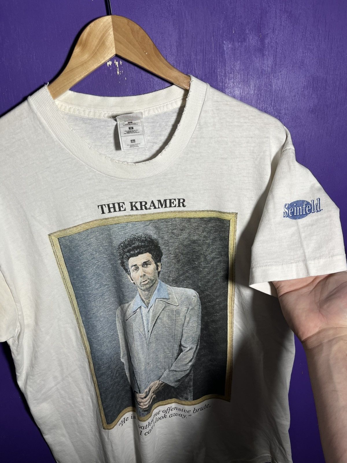 Vintage Vintage 90s Seinfeld the Kramer Art t-shirt Size US L / EU 52-54 / 3 - 3 Thumbnail