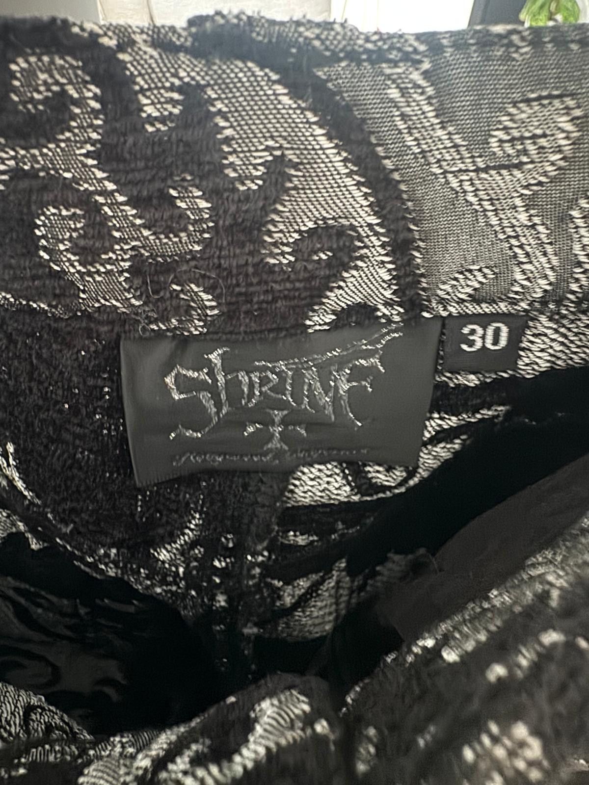 Other Shrine Hollywood Black & Silver Baroque Jacquard Pants Size US 30 / EU 46 - 3 Thumbnail