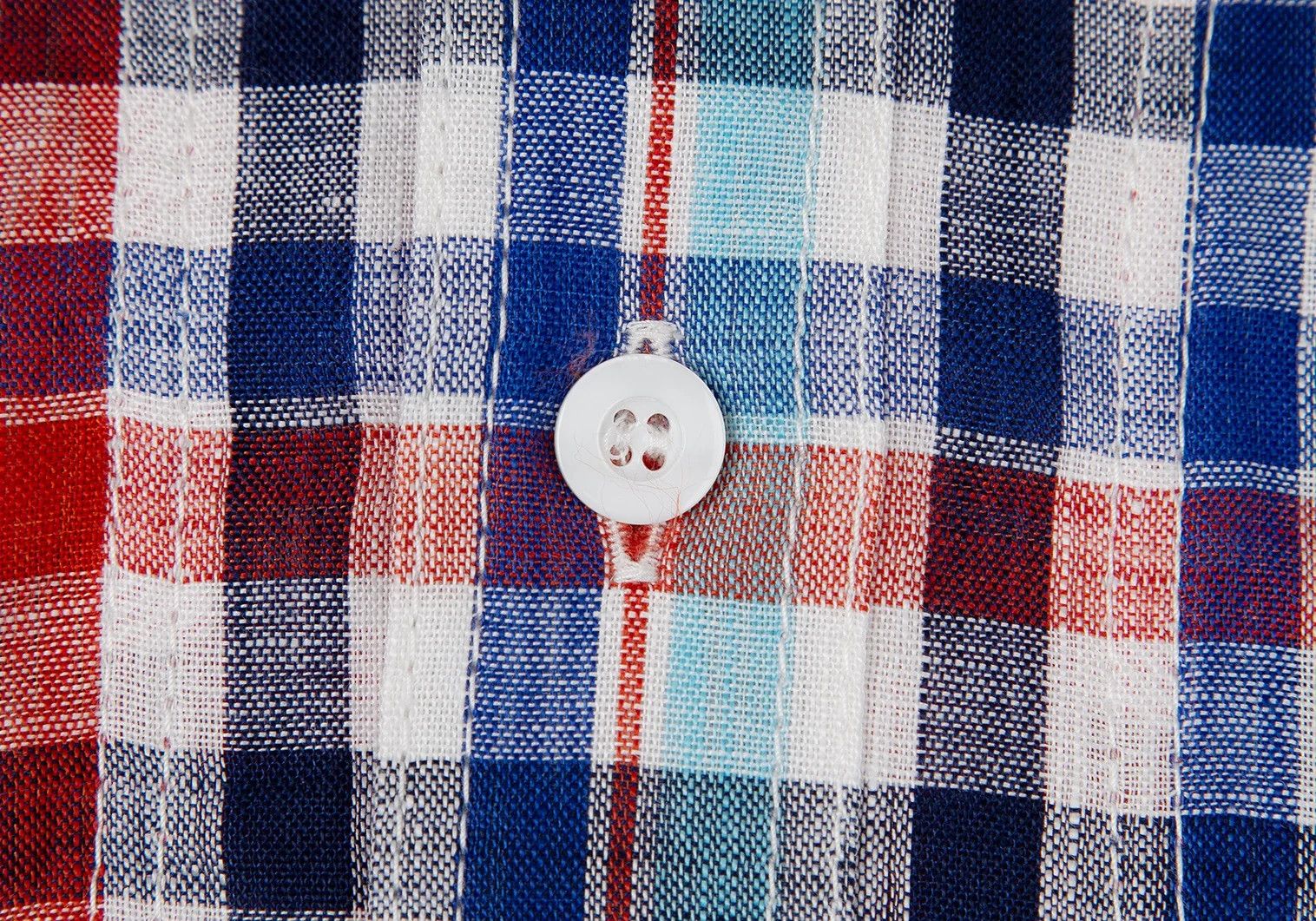 Junya Watanabe Linen Check Horizontal Collar Shirt in Blue and Red Size US S / EU 44-46 / 1 - 5 Thumbnail