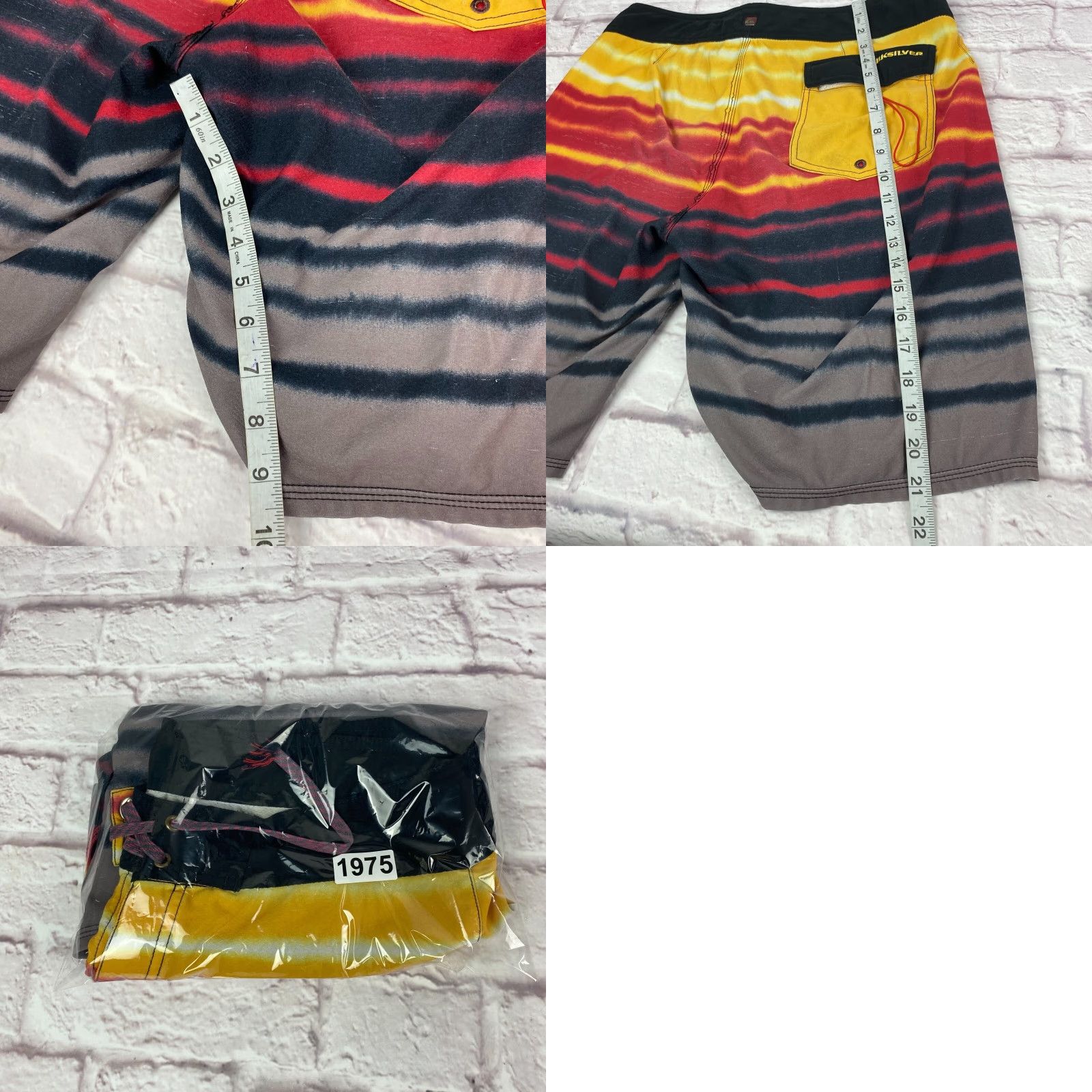 Quiksilver Quiksilver Mens Shorts Large Multicolor Stripe Drawstring Beach Outdoor Size US 33 - 9 Thumbnail