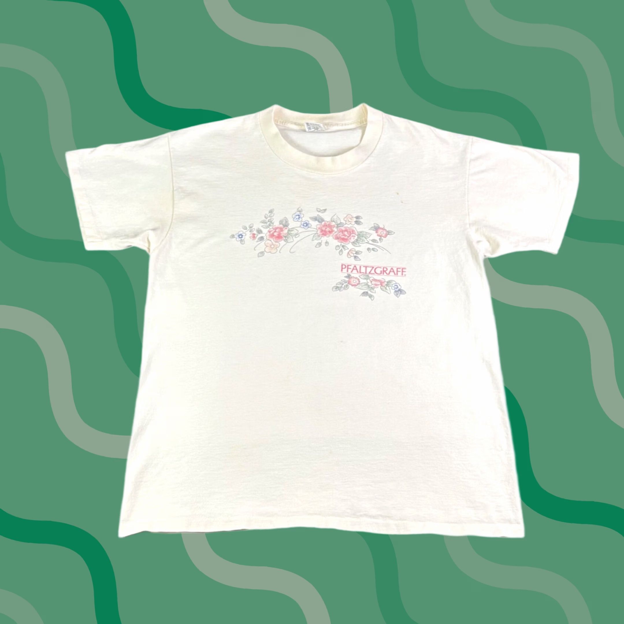 Anvil VINTAGE Pfaltzgraff Floral T Shirt Anvil Single Stitch Made in USA Cream L Large Unisex 1990s 100% Cotton Graphic Tee Short Sleeve Boho Size US L / EU 52-54 / 3 - 1 Thumbnail