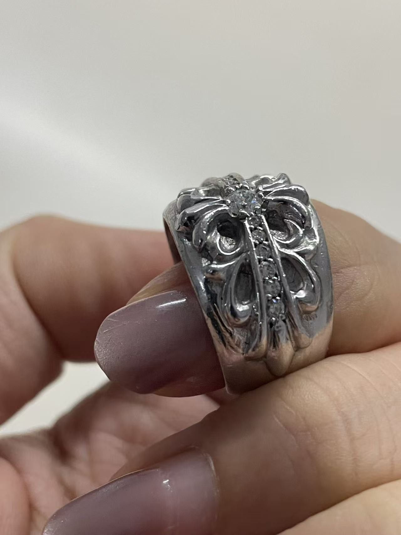 Chrome Hearts Chrome Hearts 18K White Gold Diamonds Keeper Ring Size ONE SIZE - 7 Thumbnail