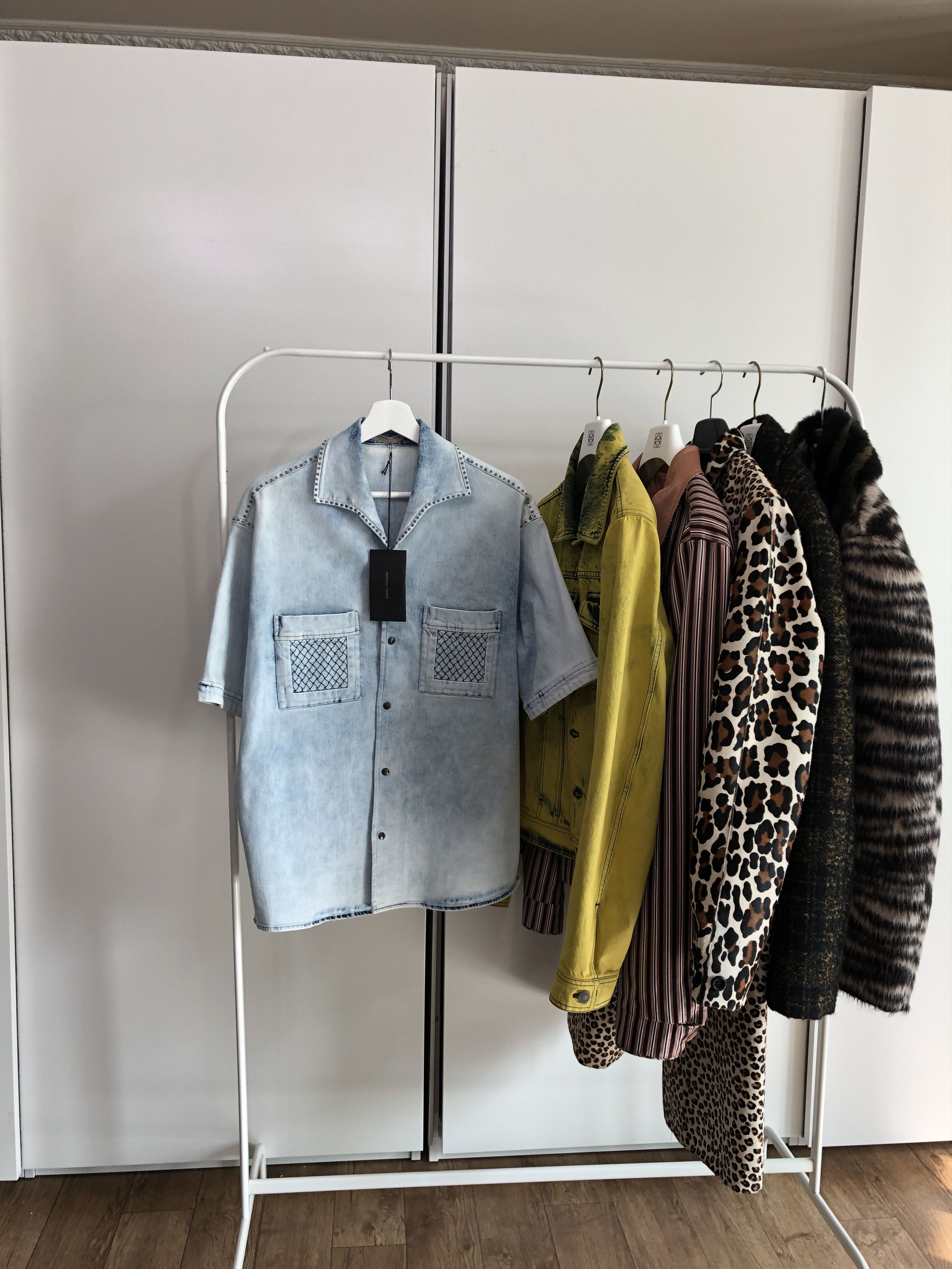 Bottega Veneta Eyelet Embellished Denim Shirt